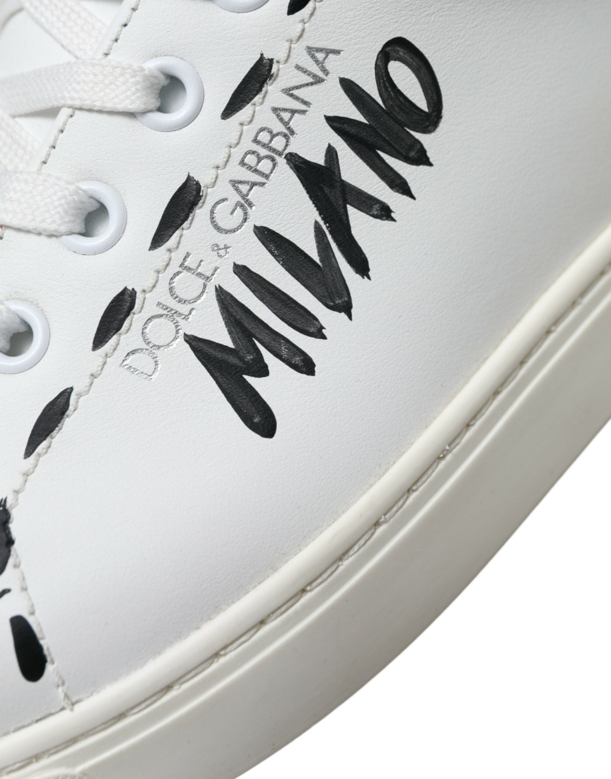 Dolce & Gabbana White Leather LOVE Milano Men Sneakers Shoes -   -  Dolce & Gabbana.