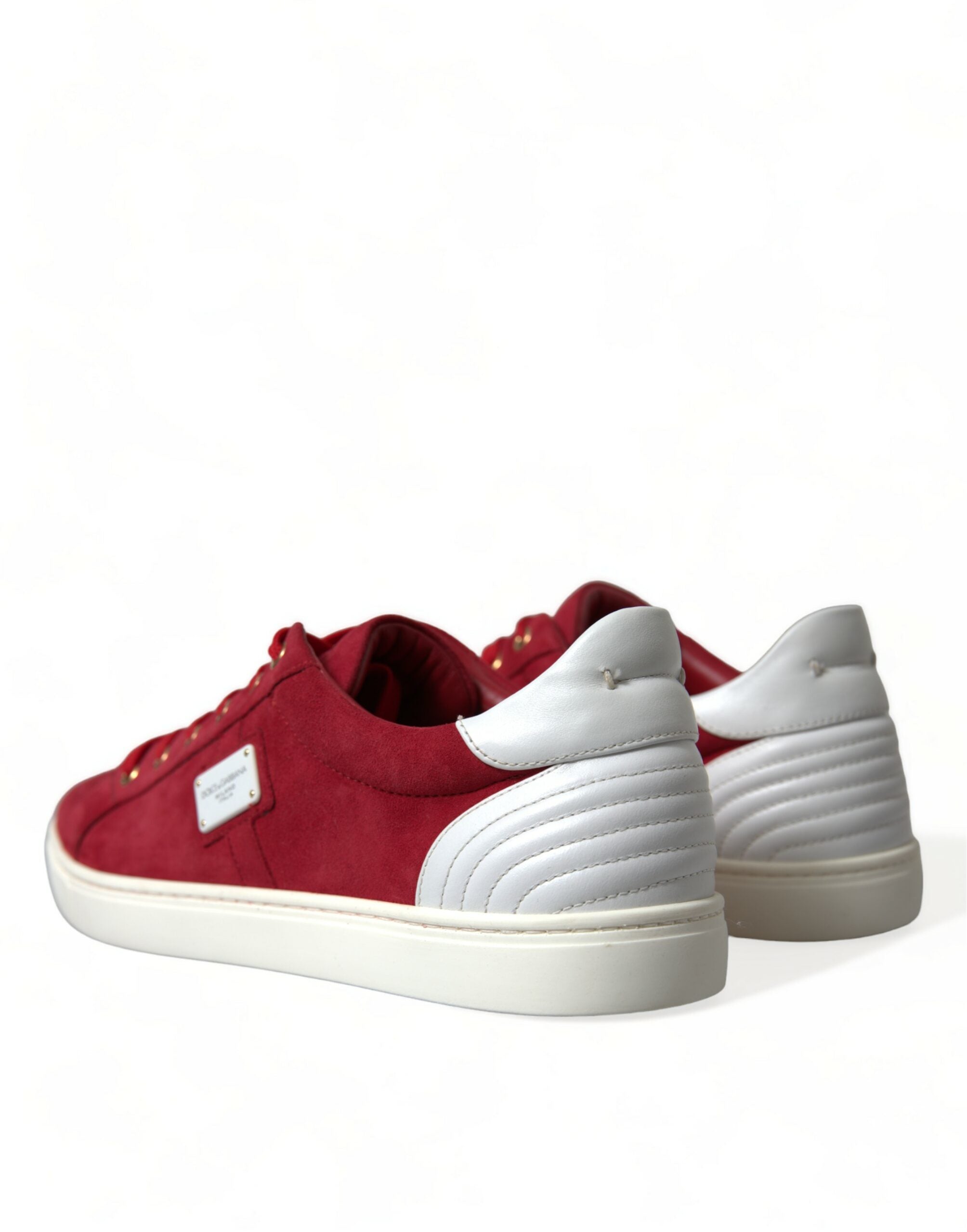 Dolce & Gabbana Red Suede Leather Men Low Top Sneakers Shoes -   -  Dolce & Gabbana.