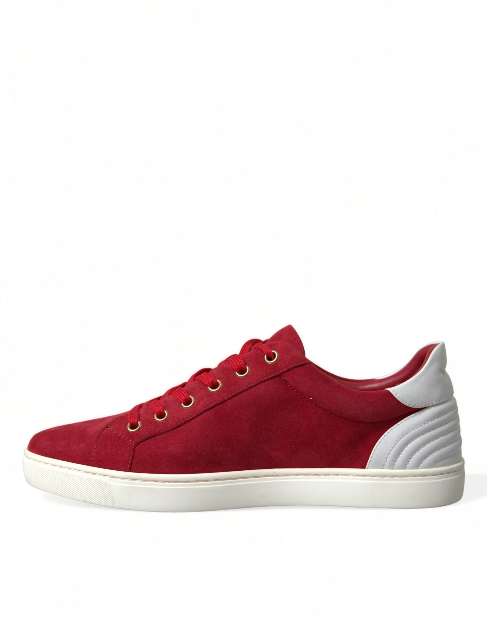 Dolce & Gabbana Red Suede Leather Men Low Top Sneakers Shoes -   -  Dolce & Gabbana.