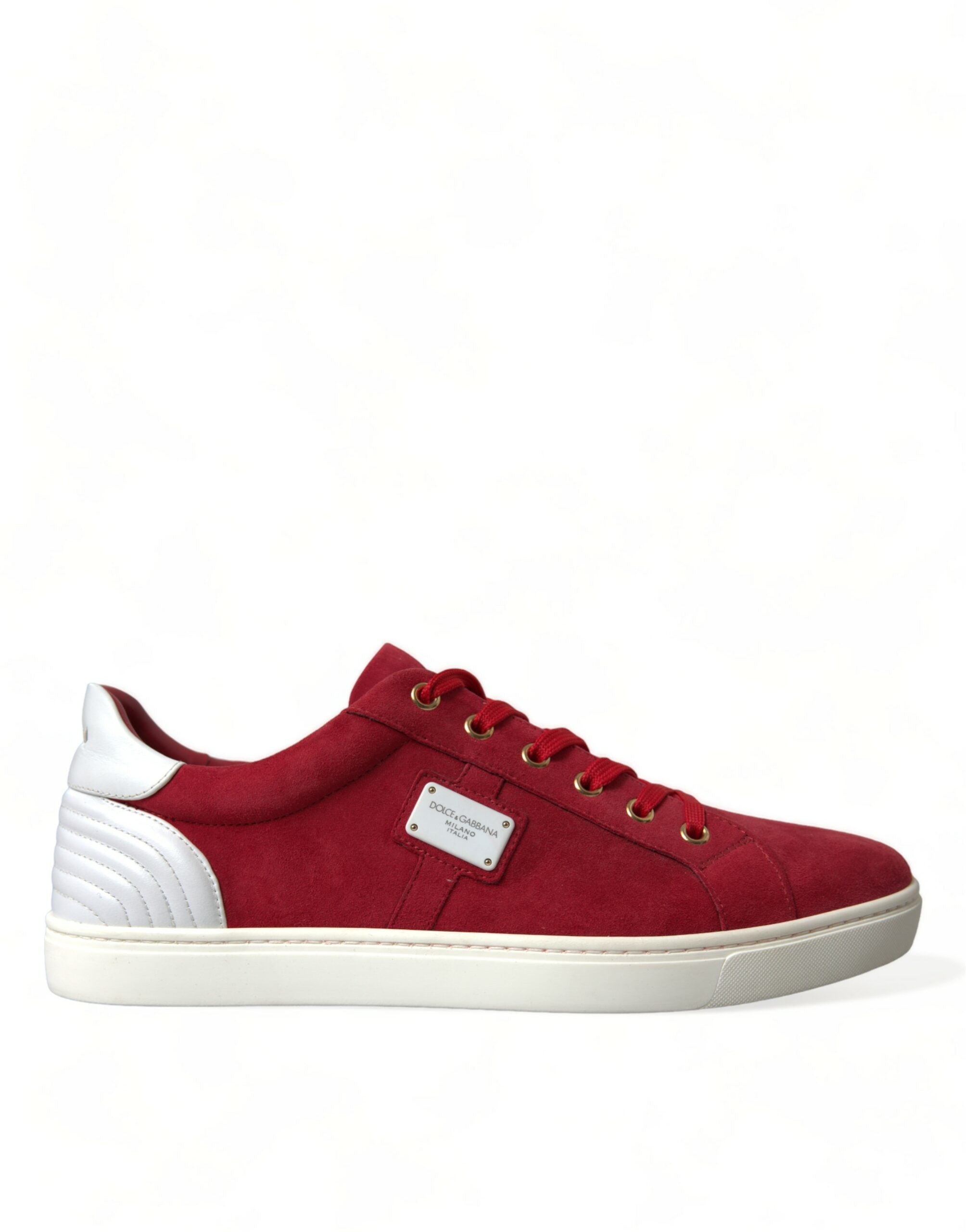 Dolce & Gabbana Red Suede Leather Men Low Top Sneakers Shoes -   -  Dolce & Gabbana.