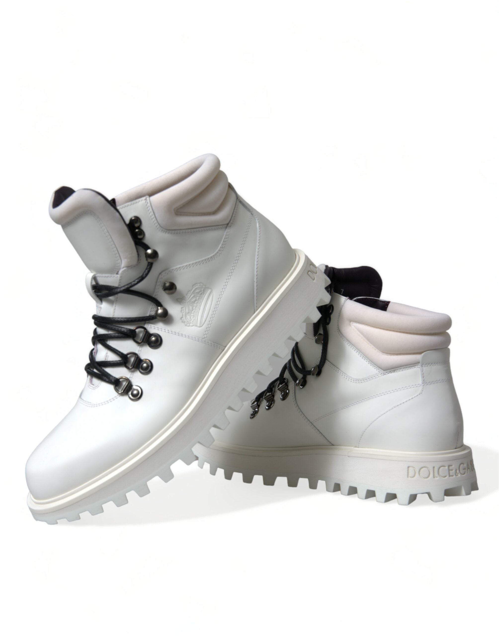 Dolce & Gabbana White Vulcano Trekking Ankle Boots Shoes -   -  Dolce & Gabbana.