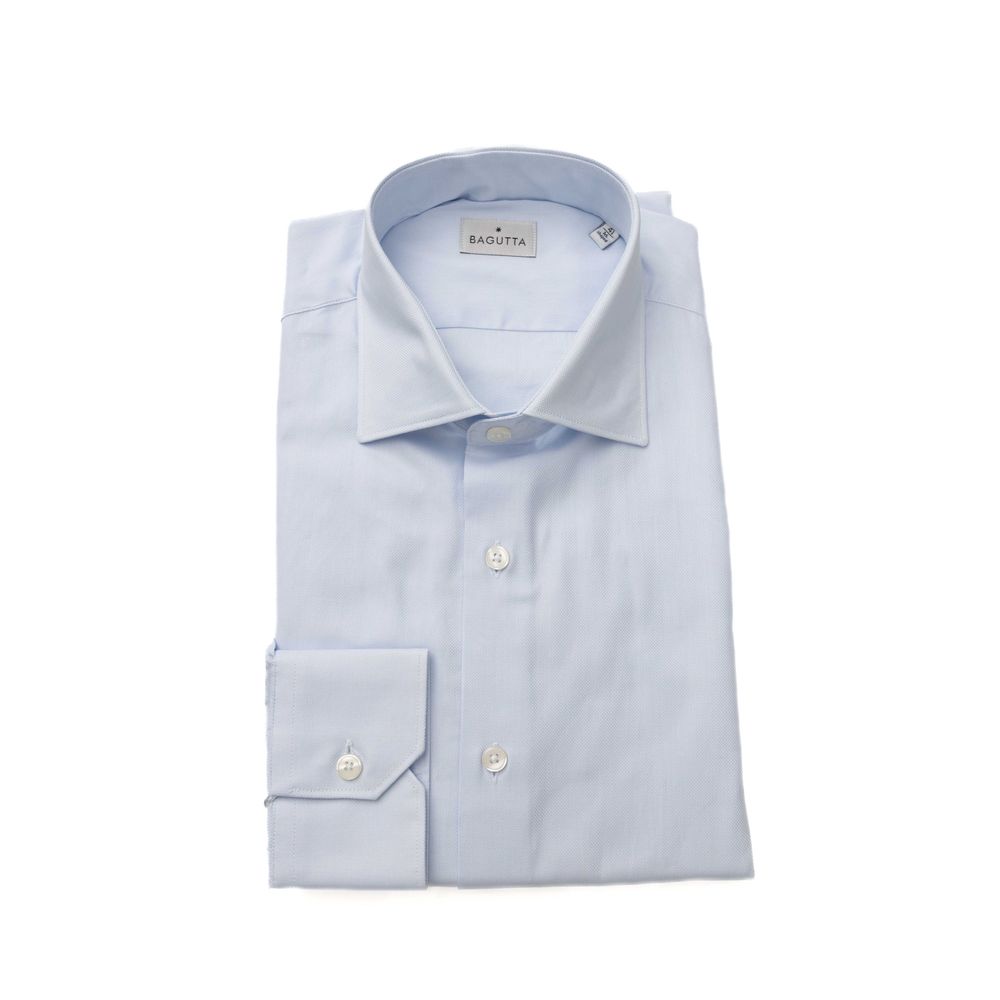 Bagutta Light Blue Cotton Men Shirt -   -  Bagutta.