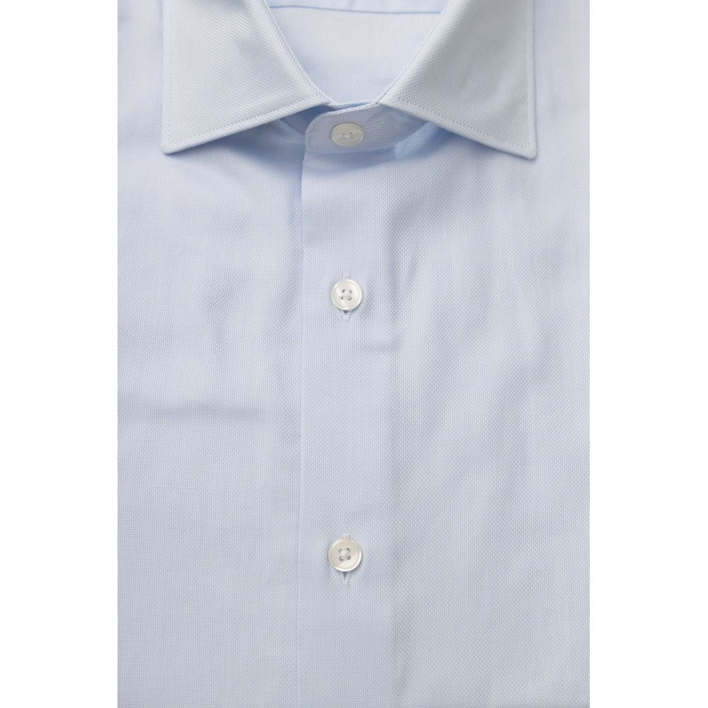 Bagutta Light Blue Cotton Men Shirt -   -  Bagutta.