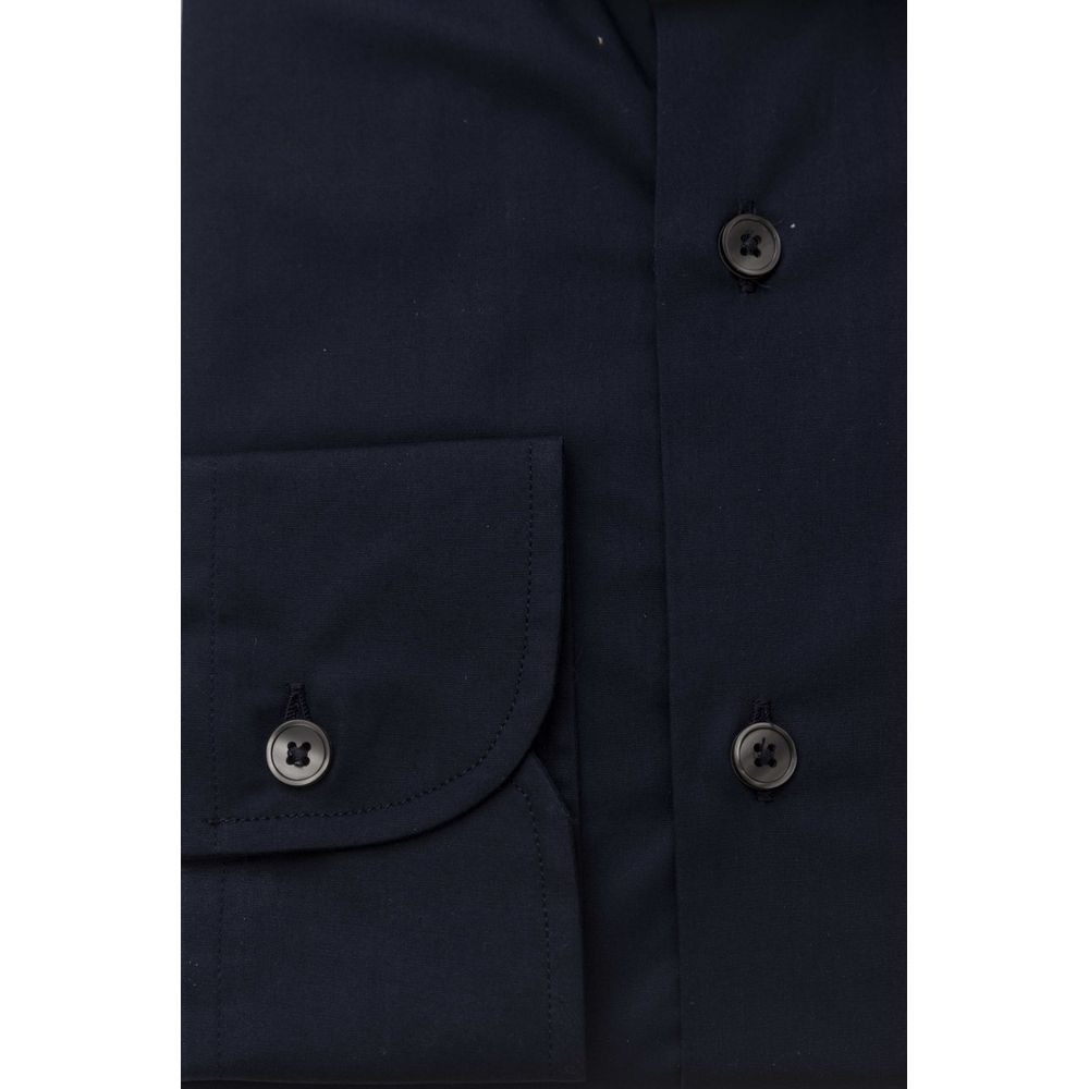 Bagutta Blue Cotton Men Slim Shirt -   -  Bagutta.