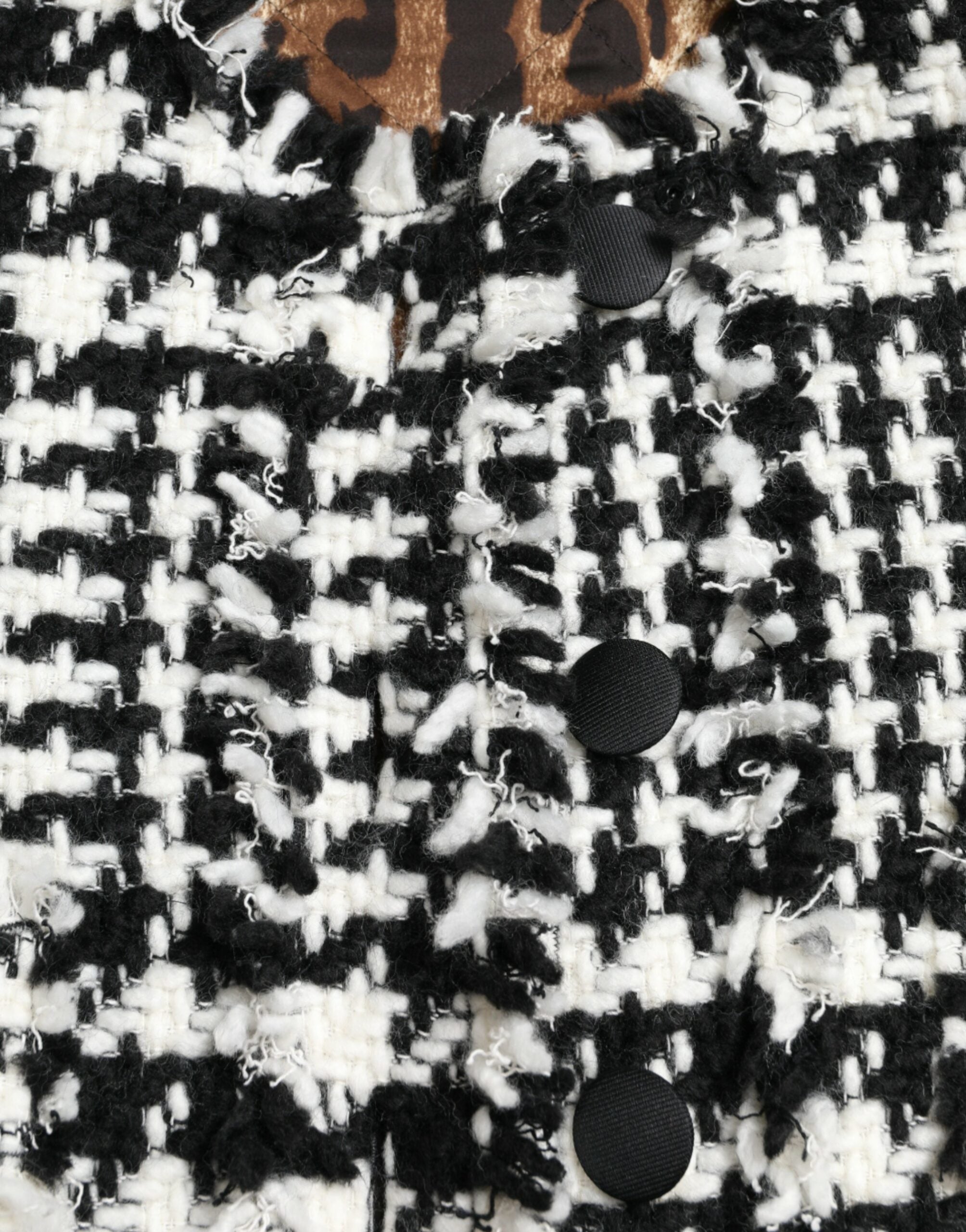 Dolce & Gabbana Black White Houndstooth Trench Coat Jacket -   -  Dolce & Gabbana.