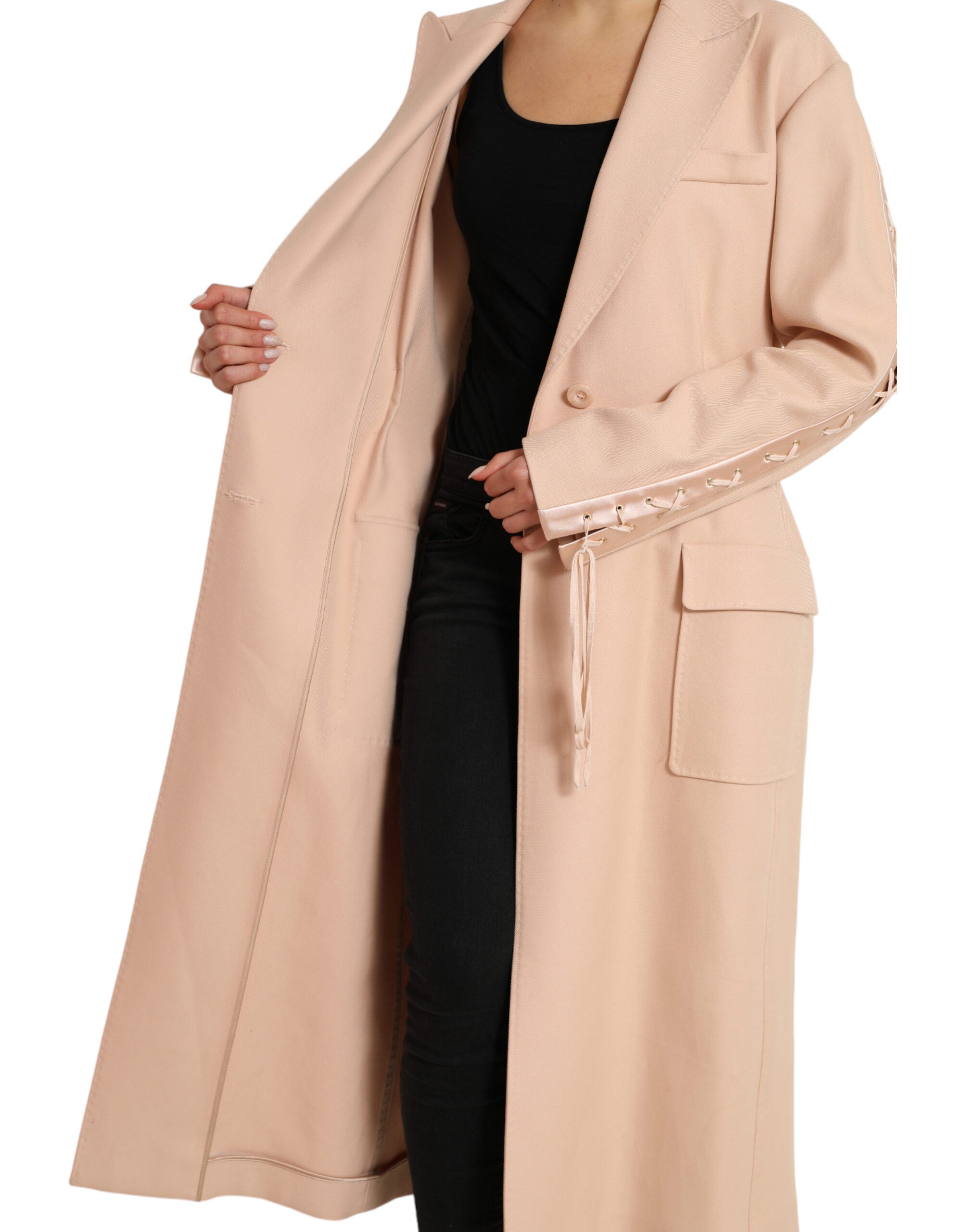 Dolce & Gabbana Beige Cotton Single Breasted Long Coat Jacket -   -  Dolce & Gabbana.