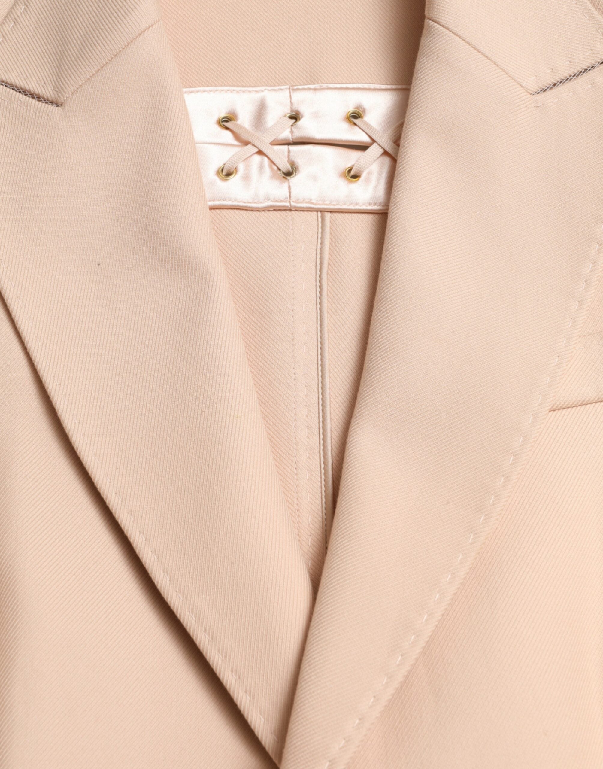 Dolce & Gabbana Beige Cotton Single Breasted Long Coat Jacket -   -  Dolce & Gabbana.