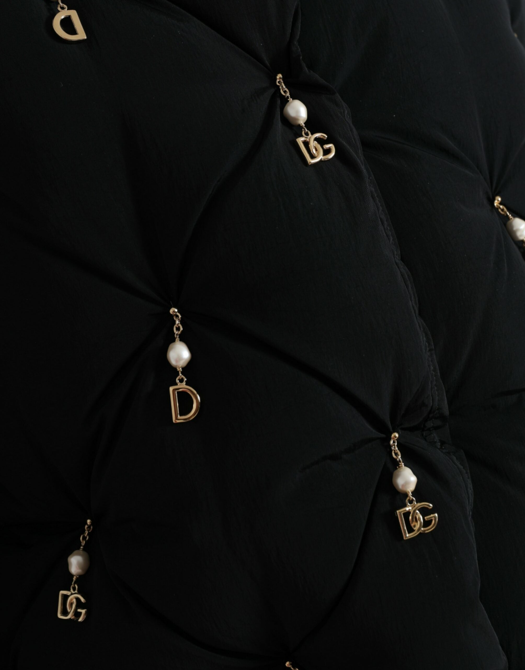 Dolce & Gabbana Black Embellished Quilted Shell Bomber Jacket -   -  Dolce & Gabbana.
