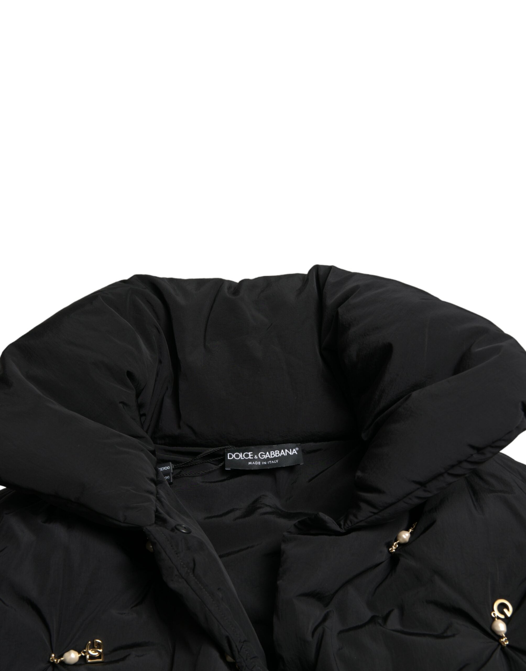 Dolce & Gabbana Black Embellished Quilted Shell Bomber Jacket -   -  Dolce & Gabbana.