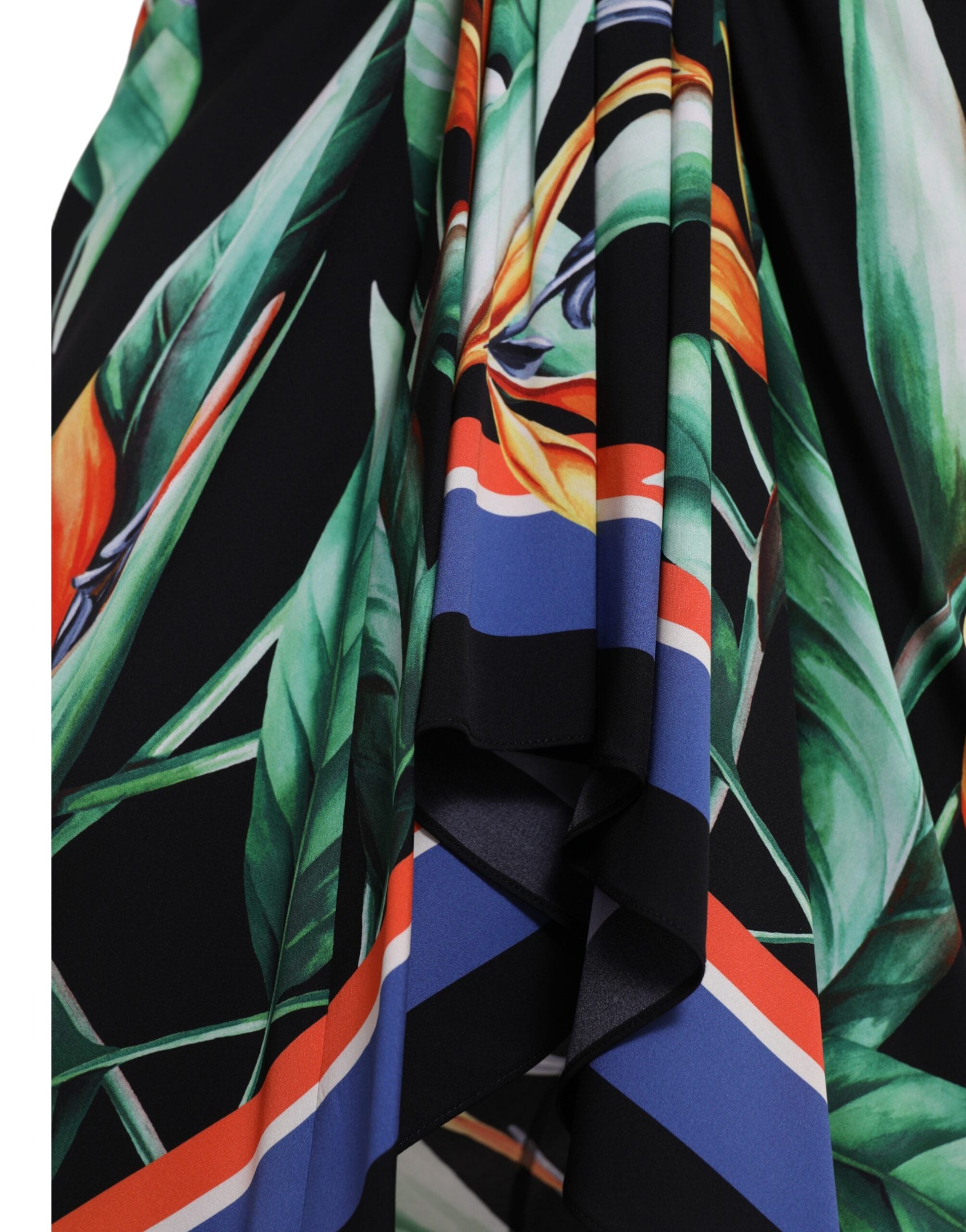 Dolce & Gabbana Black Strelitzia High Waist Wrap Midi Skirt -   -  Dolce & Gabbana.