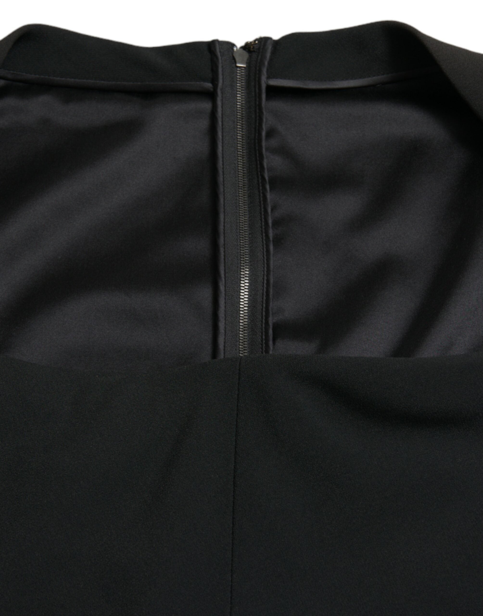 Dolce & Gabbana Black Cady Viscose Sleeveless Dress -   -  Dolce & Gabbana.