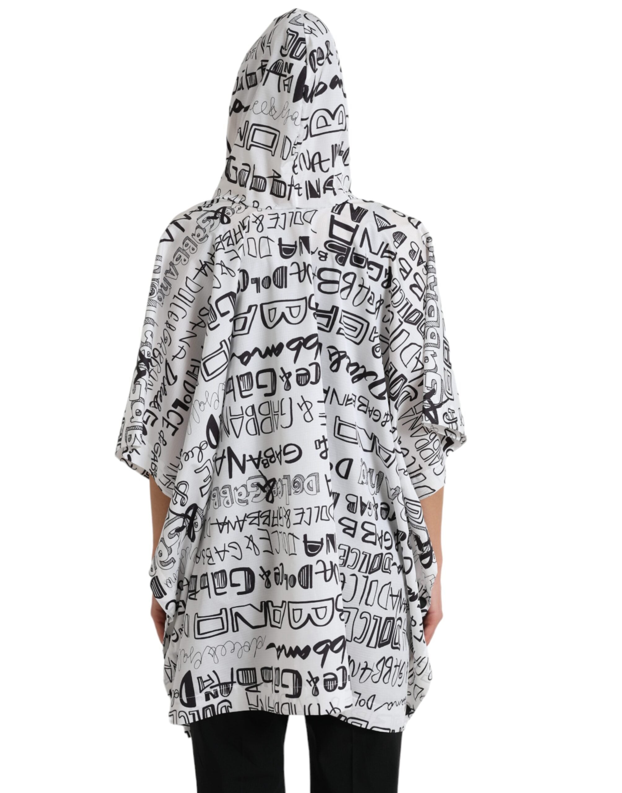 Dolce & Gabbana White Logo Print Hooded Blouson T-shirt Top -   -  Dolce & Gabbana.