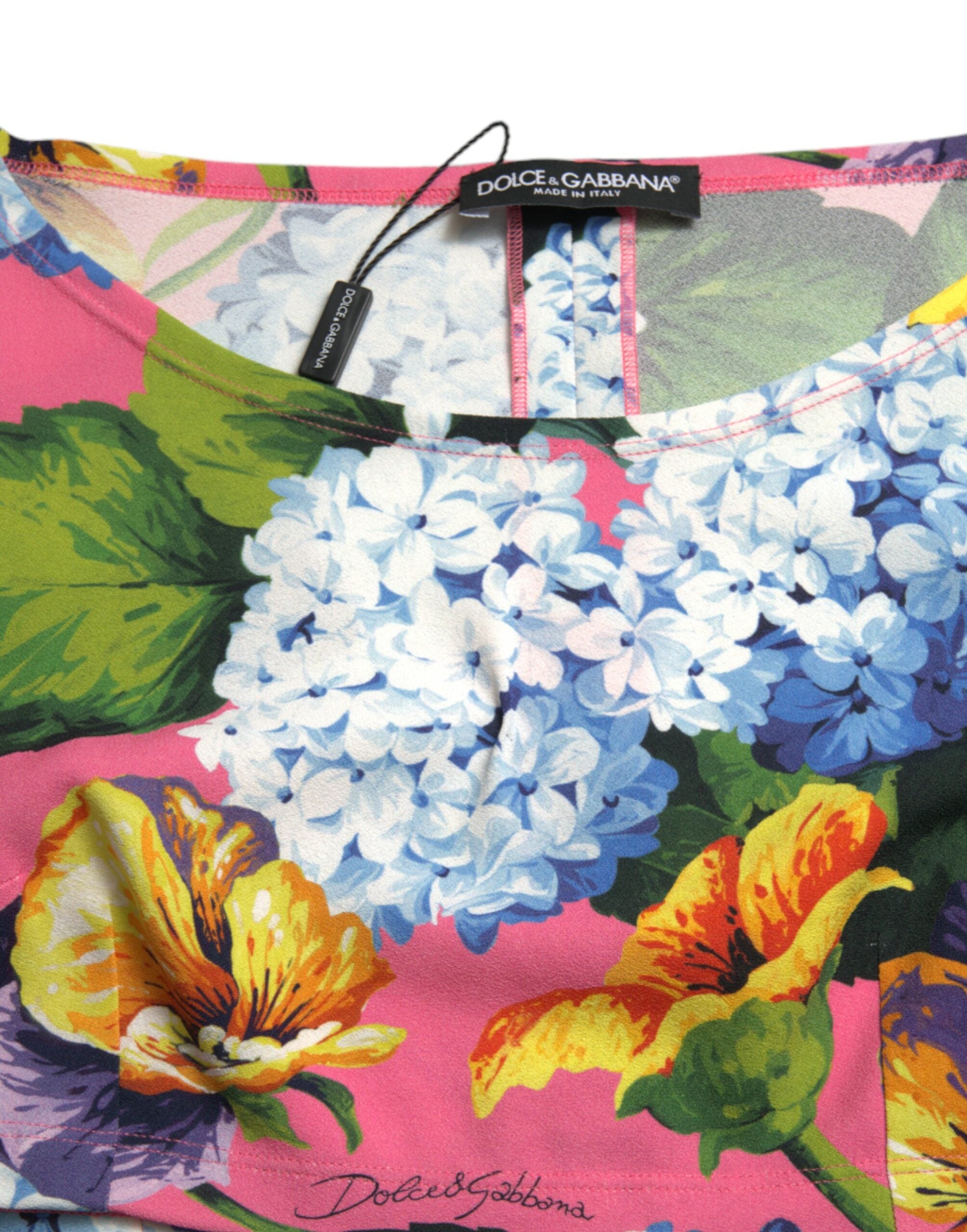 Dolce & Gabbana Multicolor Floral Long Sleeves Cropped Top -   -  Dolce & Gabbana.