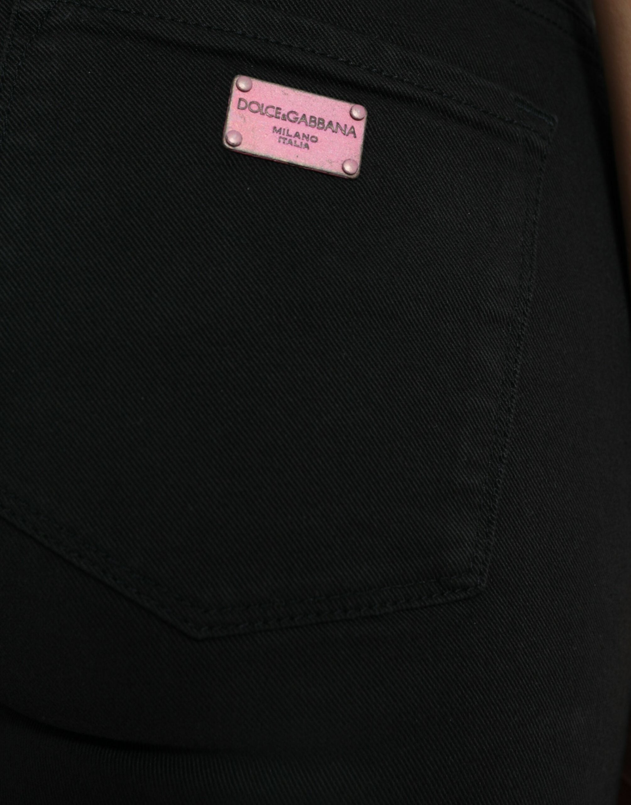 Dolce & Gabbana Black Cotton Mid Waist Skinny Denim Jeans -   -  Dolce & Gabbana.