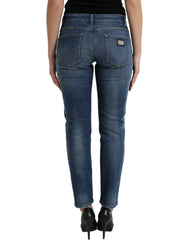Dolce & Gabbana Blue BOYFRIEND Mid Waist Cotton Denim Jeans -   -  Dolce & Gabbana.