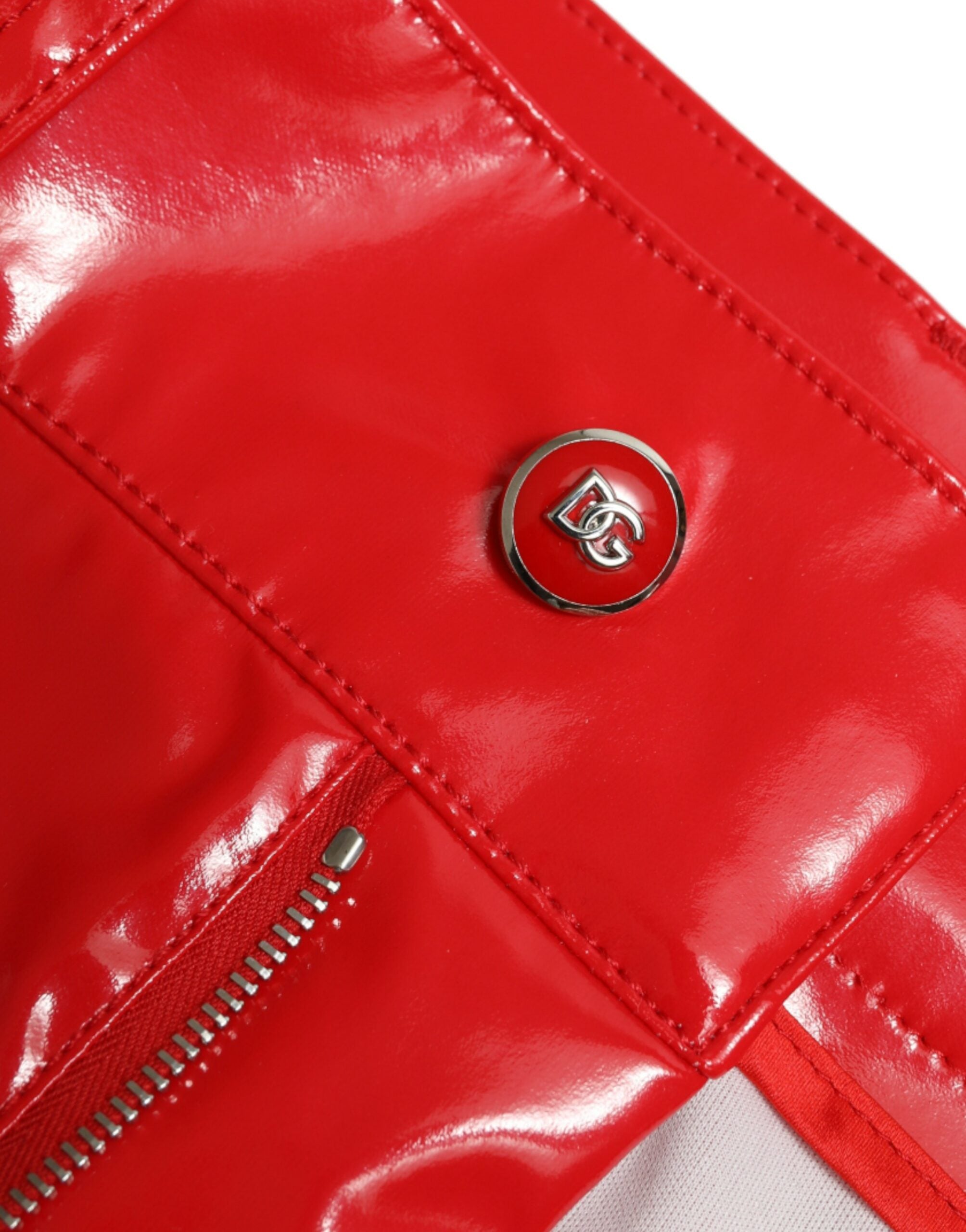Dolce & Gabbana Shiny Red High Waist Skinny Pants -   -  Dolce & Gabbana.