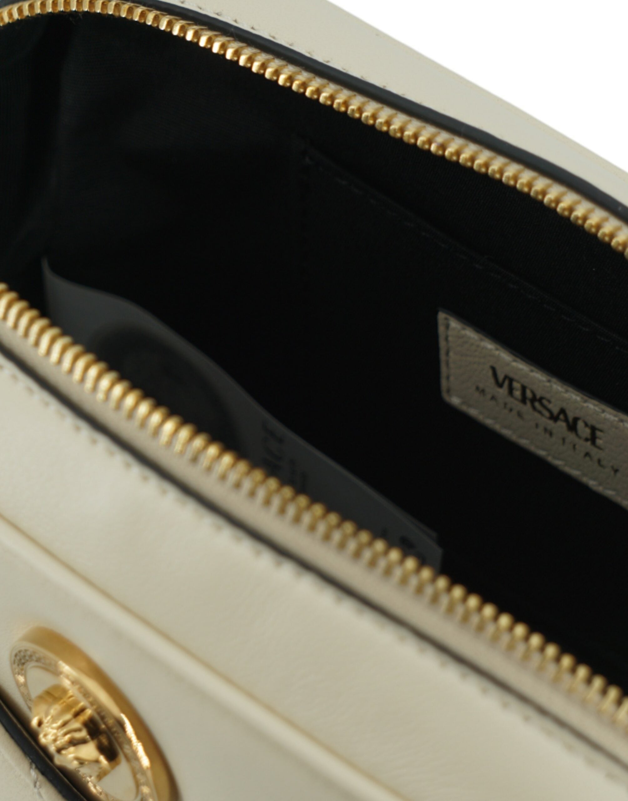Versace Elegant White Lamb Leather Camera Bag -  Luxury Cross Body Bag for Women -  Versace.