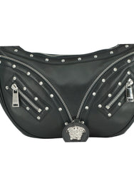 Versace Elegant Black Leather Hobo Shoulder Bag -  Luxury Shoulder Bag for Women -  Versace.