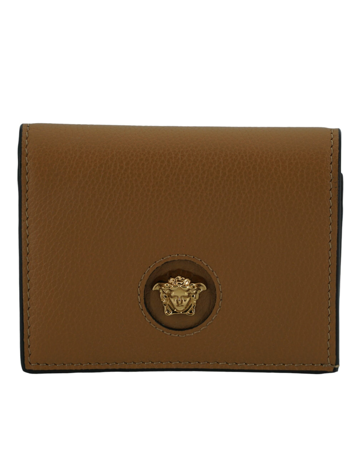 Versace Elegant Compact Leather Wallet in Brown -   -  Versace.
