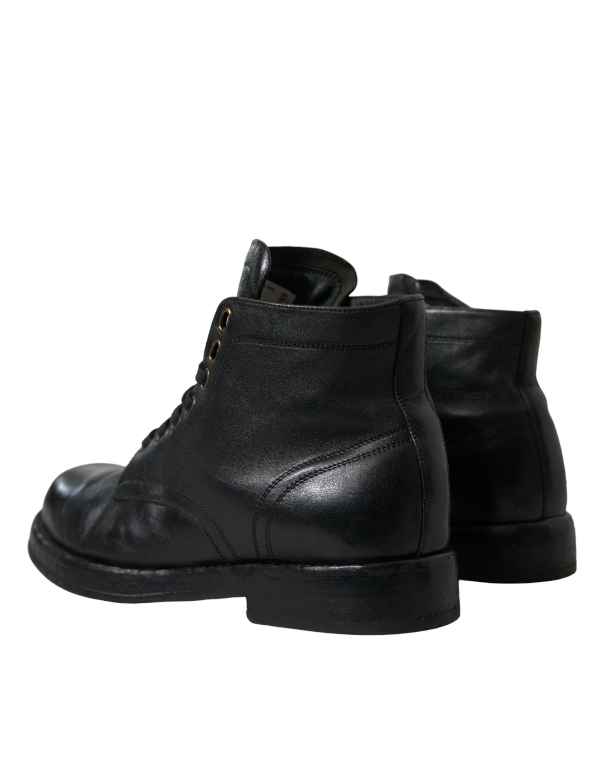Dolce & Gabbana Black Leather Perugino Ankle Boots Shoes -   -  Dolce & Gabbana.