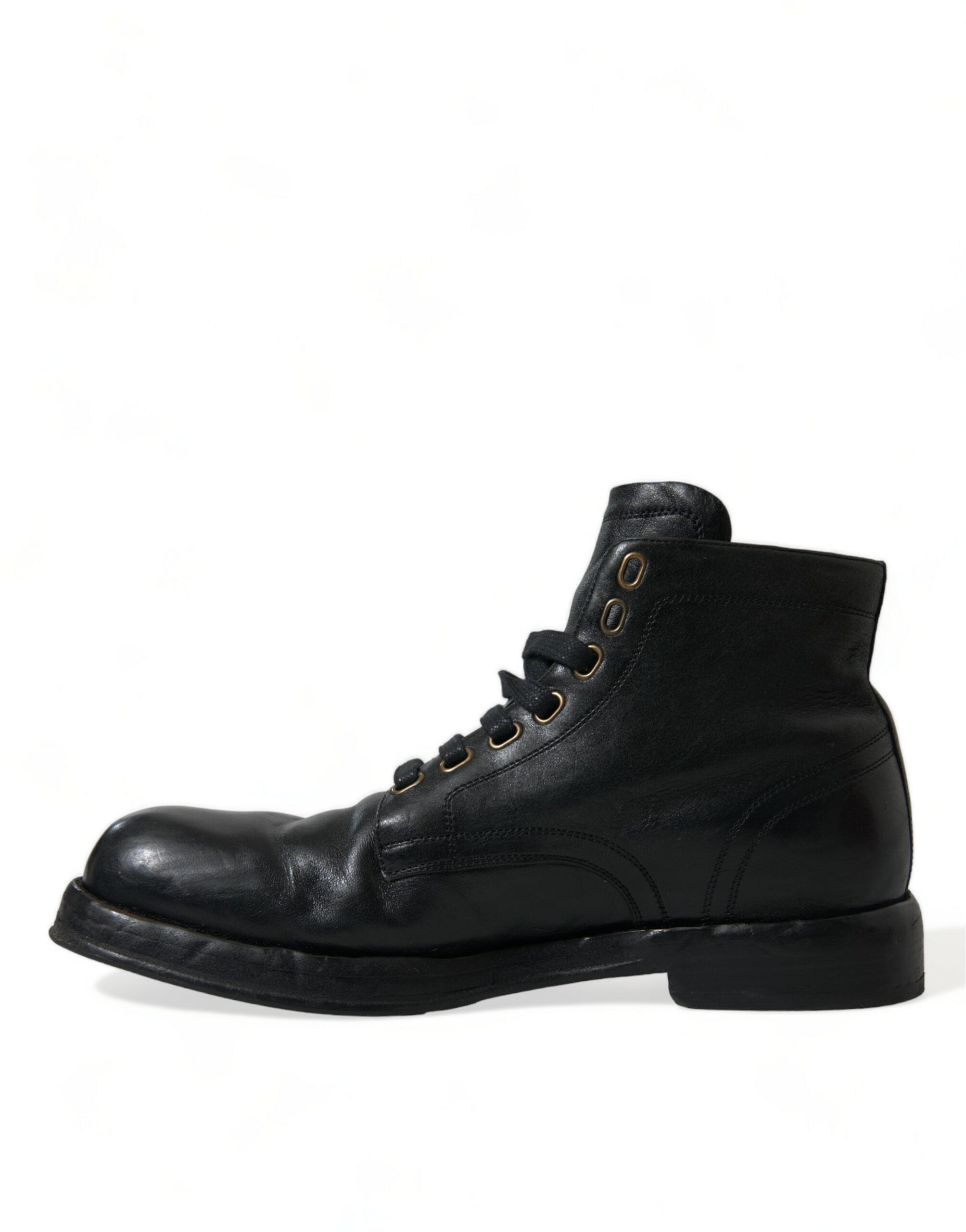 Dolce & Gabbana Black Leather Perugino Ankle Boots Shoes -   -  Dolce & Gabbana.
