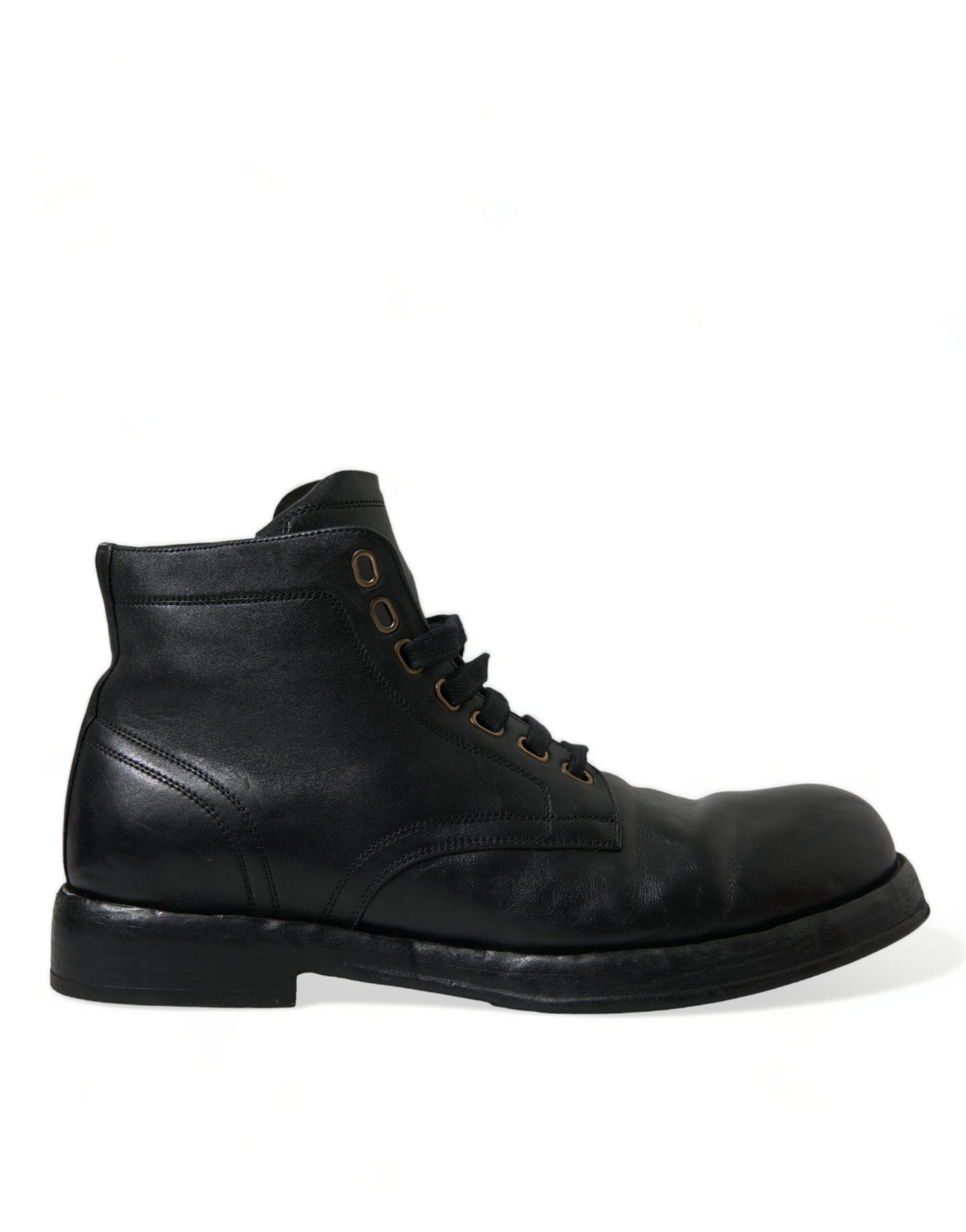 Dolce & Gabbana Black Leather Perugino Ankle Boots Shoes -   -  Dolce & Gabbana.