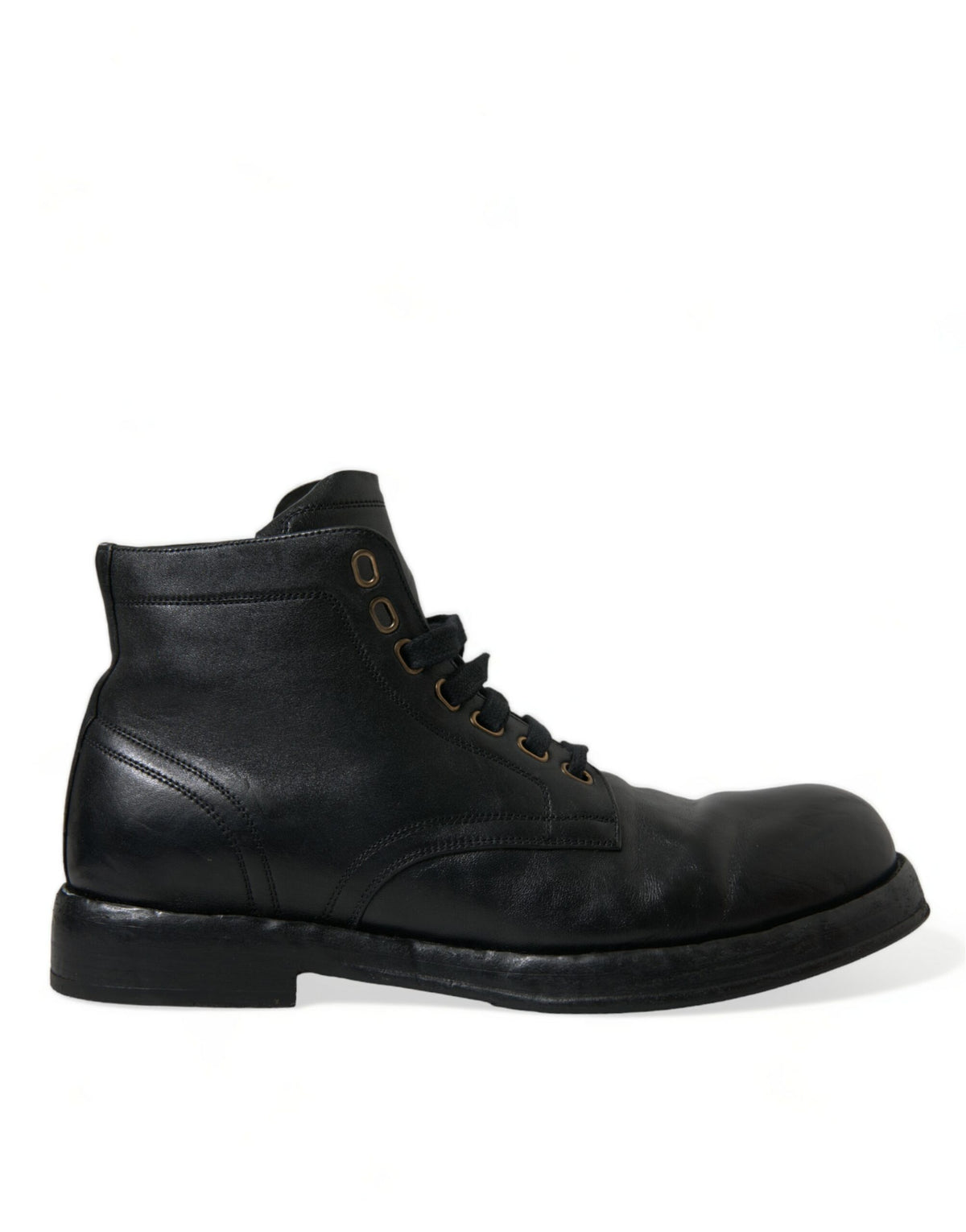 Dolce & Gabbana Black Leather Perugino Ankle Boots Shoes -   -  Dolce & Gabbana.
