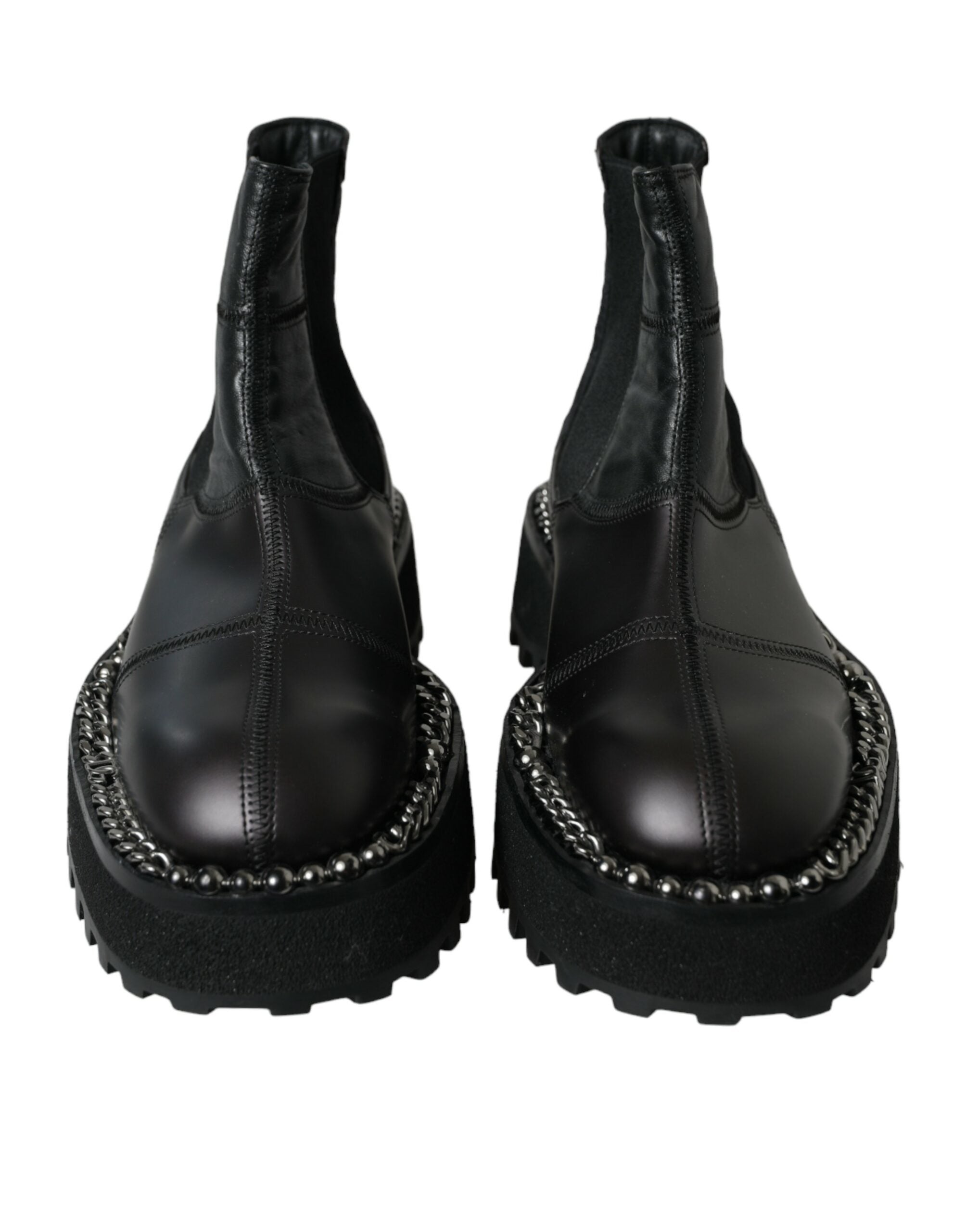 Dolce & Gabbana Black Leather Slip On Stretch Chelsea Boots Shoes -   -  Dolce & Gabbana.