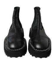 Dolce & Gabbana Black Leather Slip On Stretch Chelsea Boots Shoes -   -  Dolce & Gabbana.