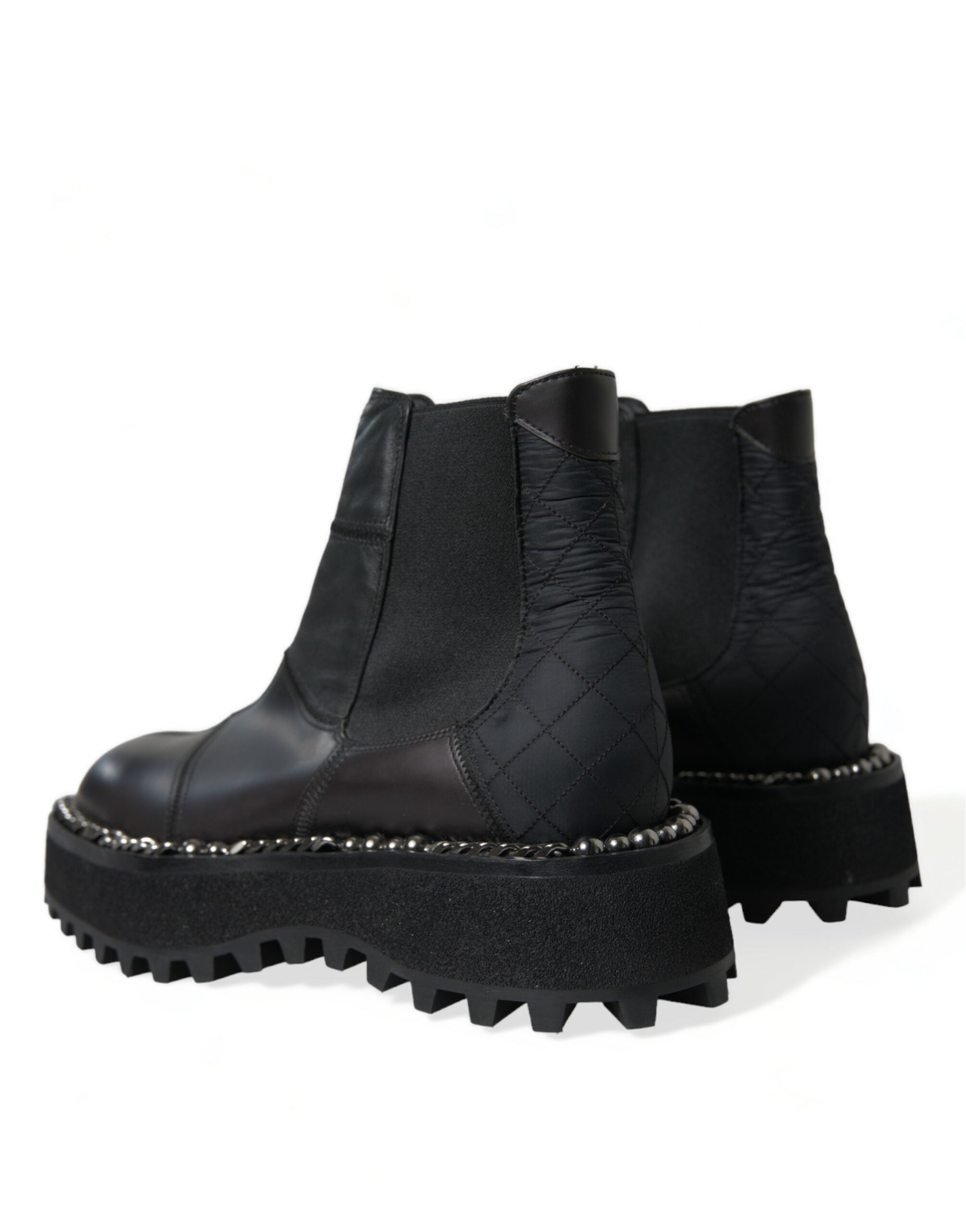 Dolce & Gabbana Black Leather Slip On Stretch Chelsea Boots Shoes -   -  Dolce & Gabbana.