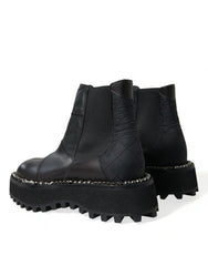 Dolce & Gabbana Black Leather Slip On Stretch Chelsea Boots Shoes -   -  Dolce & Gabbana.
