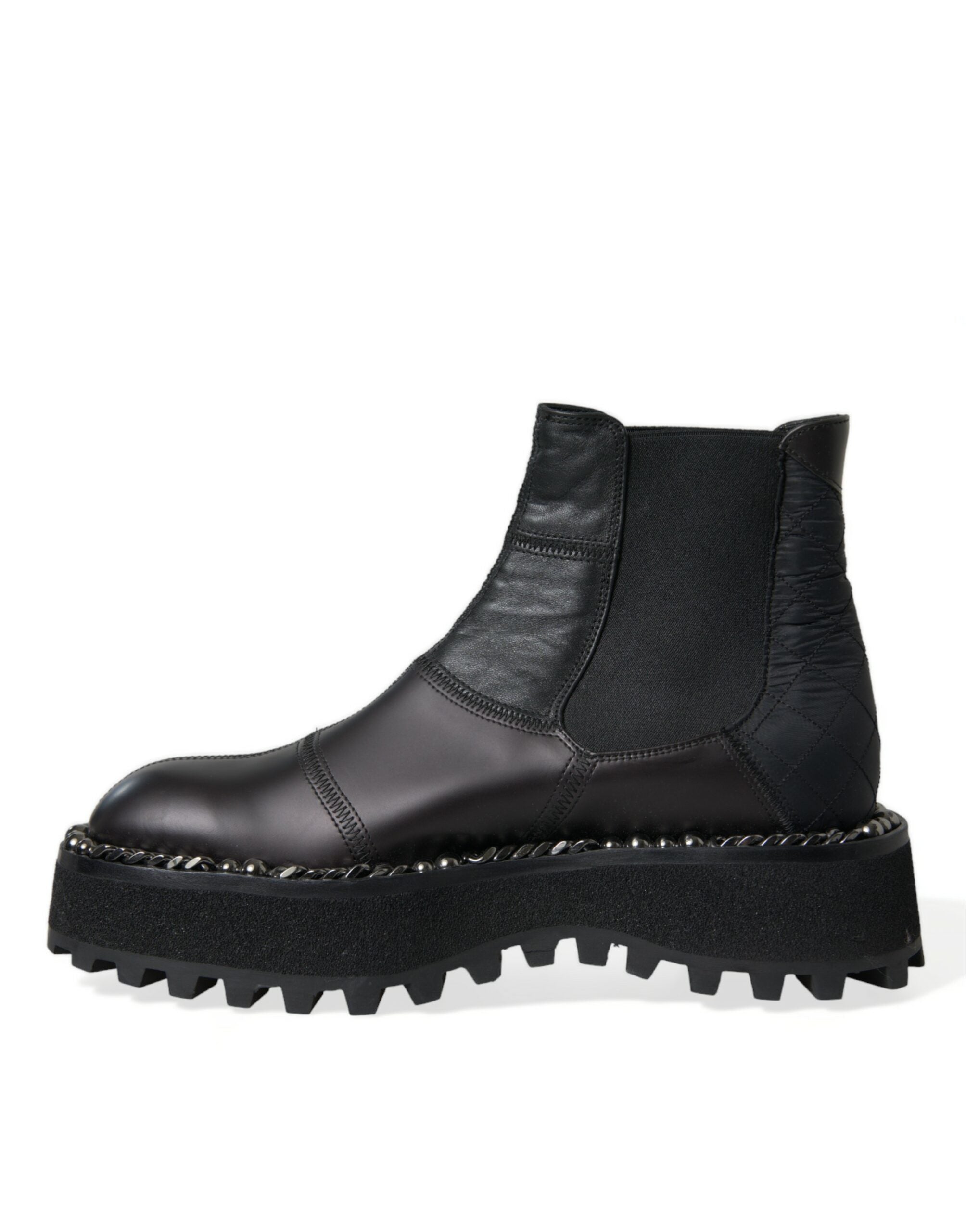 Dolce & Gabbana Black Leather Slip On Stretch Chelsea Boots Shoes -   -  Dolce & Gabbana.