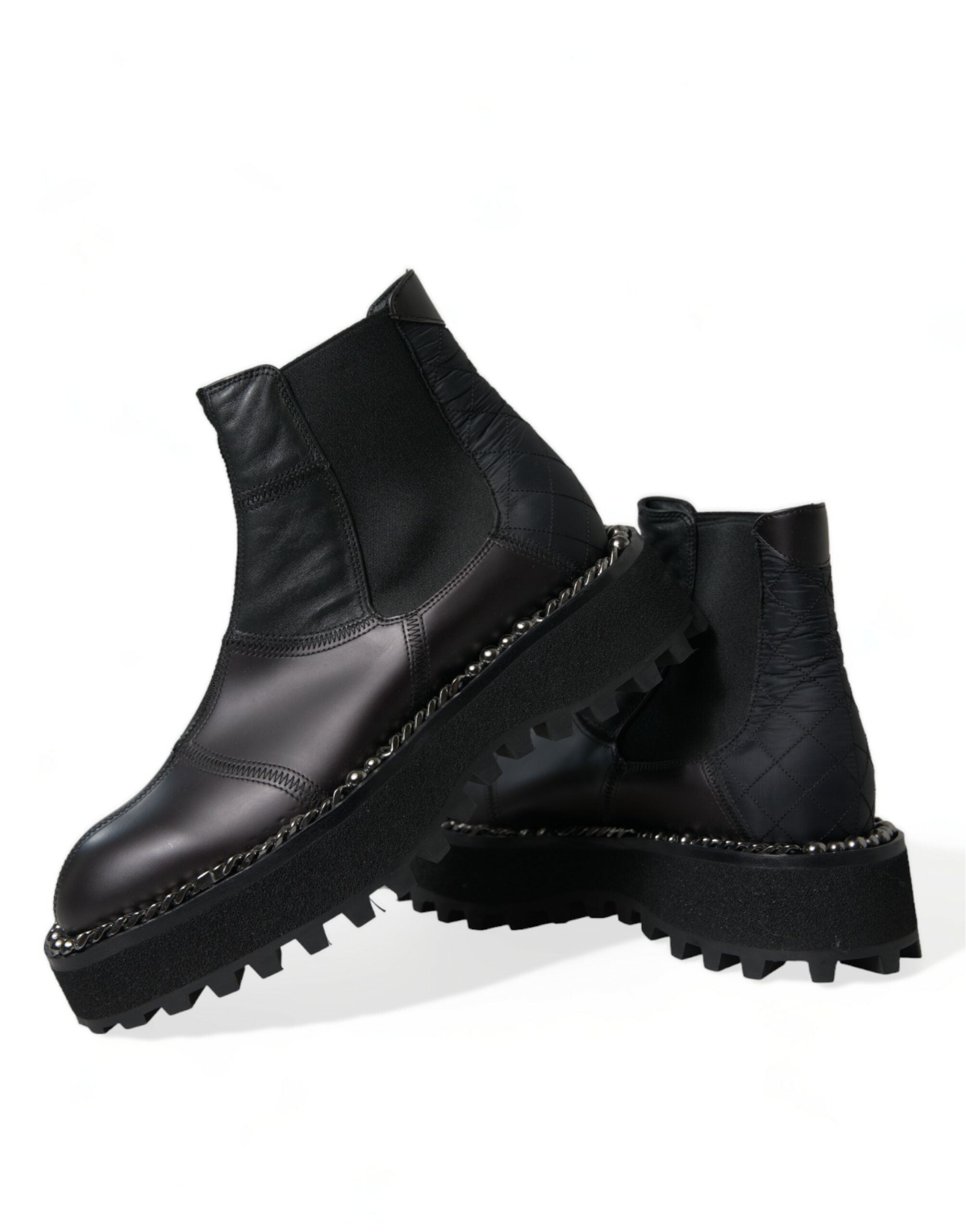 Dolce & Gabbana Black Leather Slip On Stretch Chelsea Boots Shoes -   -  Dolce & Gabbana.