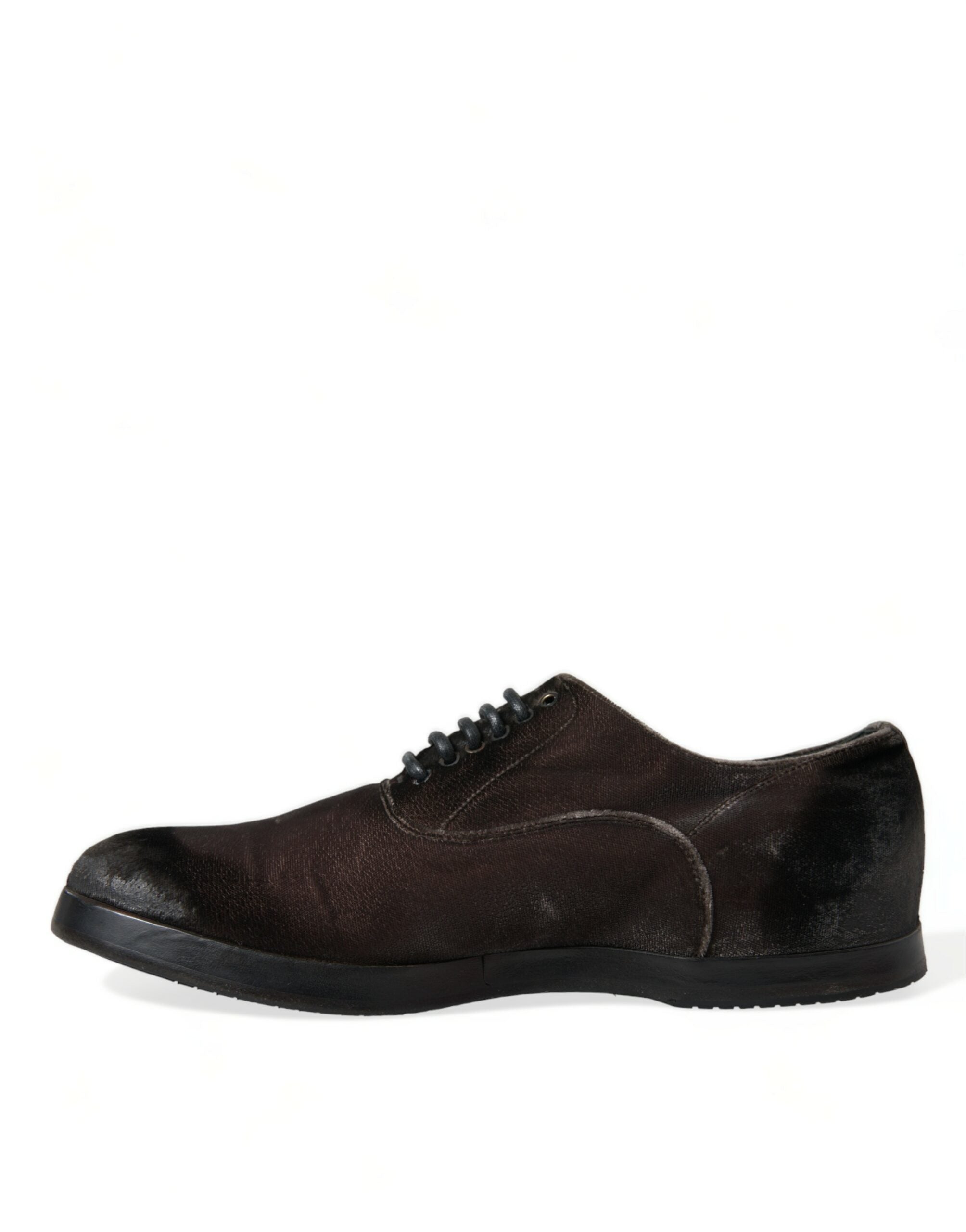 Dolce & Gabbana Brown Velvet Men Lace Up Oxford Dress Shoes -   -  Dolce & Gabbana.