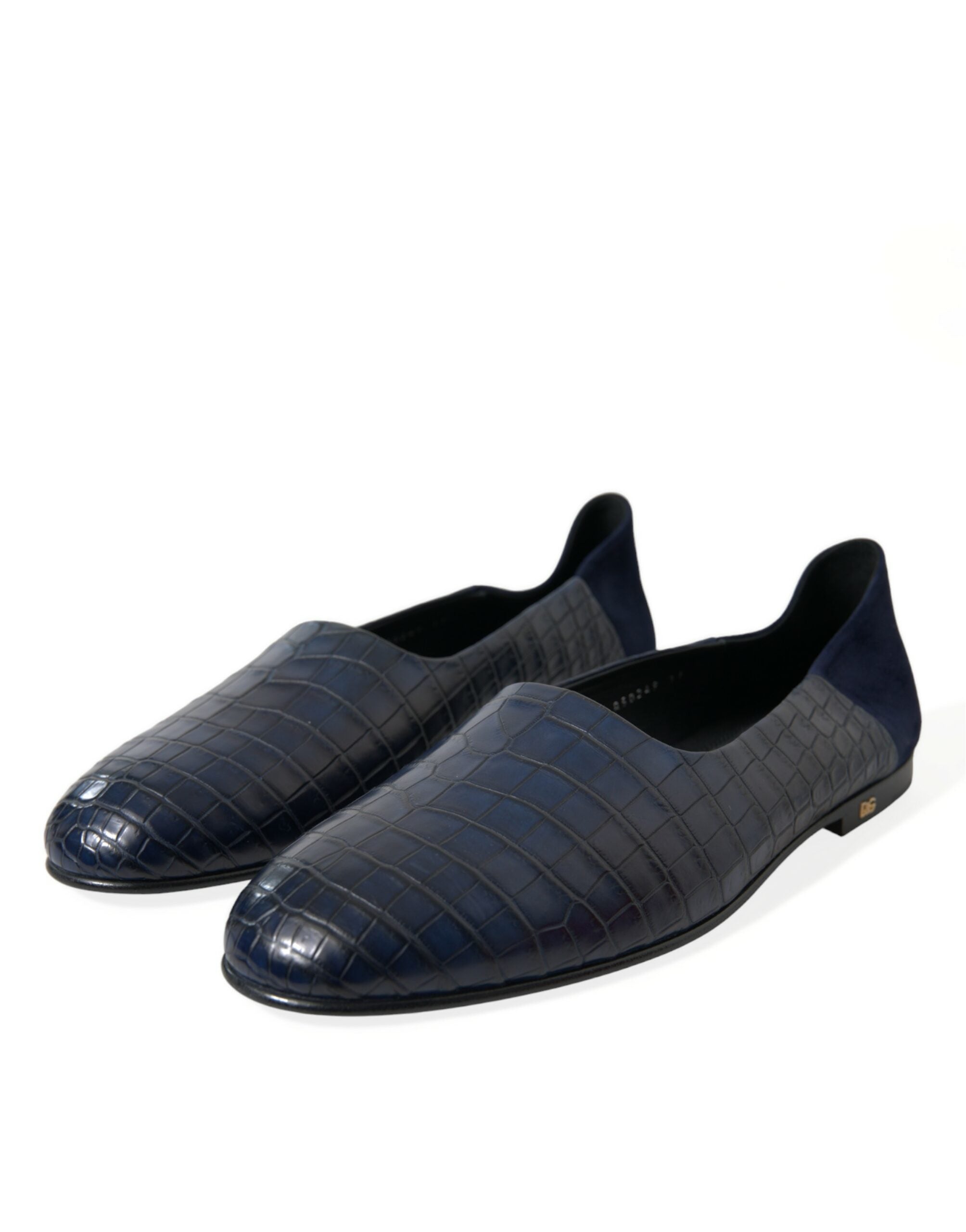 Dolce & Gabbana Blue Crocodile Leather Loafers Slip On Shoes -   -  Dolce & Gabbana.