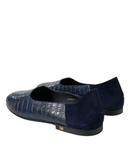 Dolce & Gabbana Blue Crocodile Leather Loafers Slip On Shoes -   -  Dolce & Gabbana.