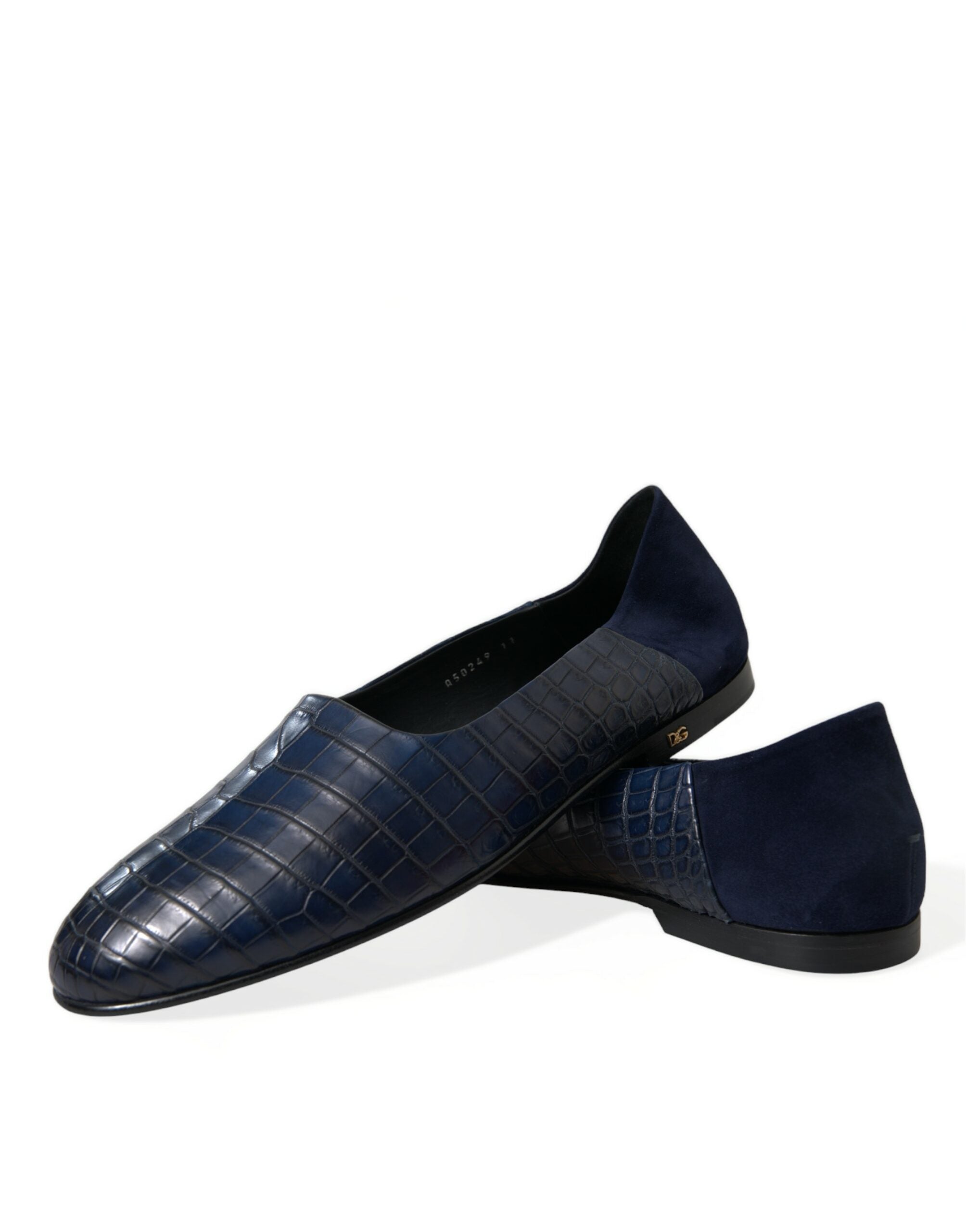 Dolce & Gabbana Blue Crocodile Leather Loafers Slip On Shoes -   -  Dolce & Gabbana.