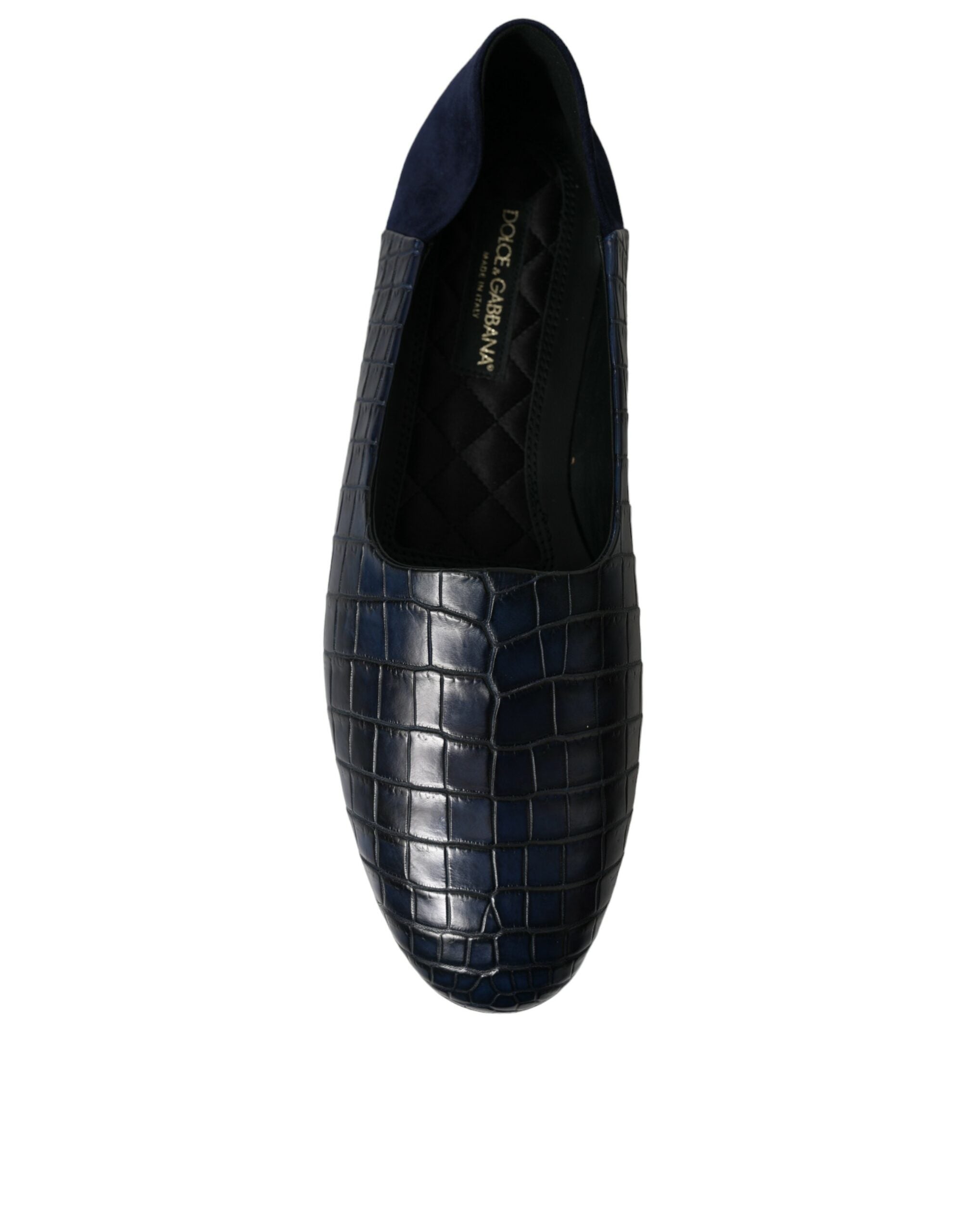 Dolce & Gabbana Blue Crocodile Leather Loafers Slip On Shoes -   -  Dolce & Gabbana.
