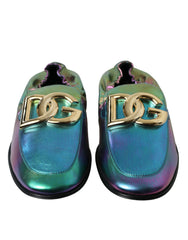 Dolce & Gabbana Multicolor Leather DG Logo Loafer Dress Shoes -   -  Dolce & Gabbana.