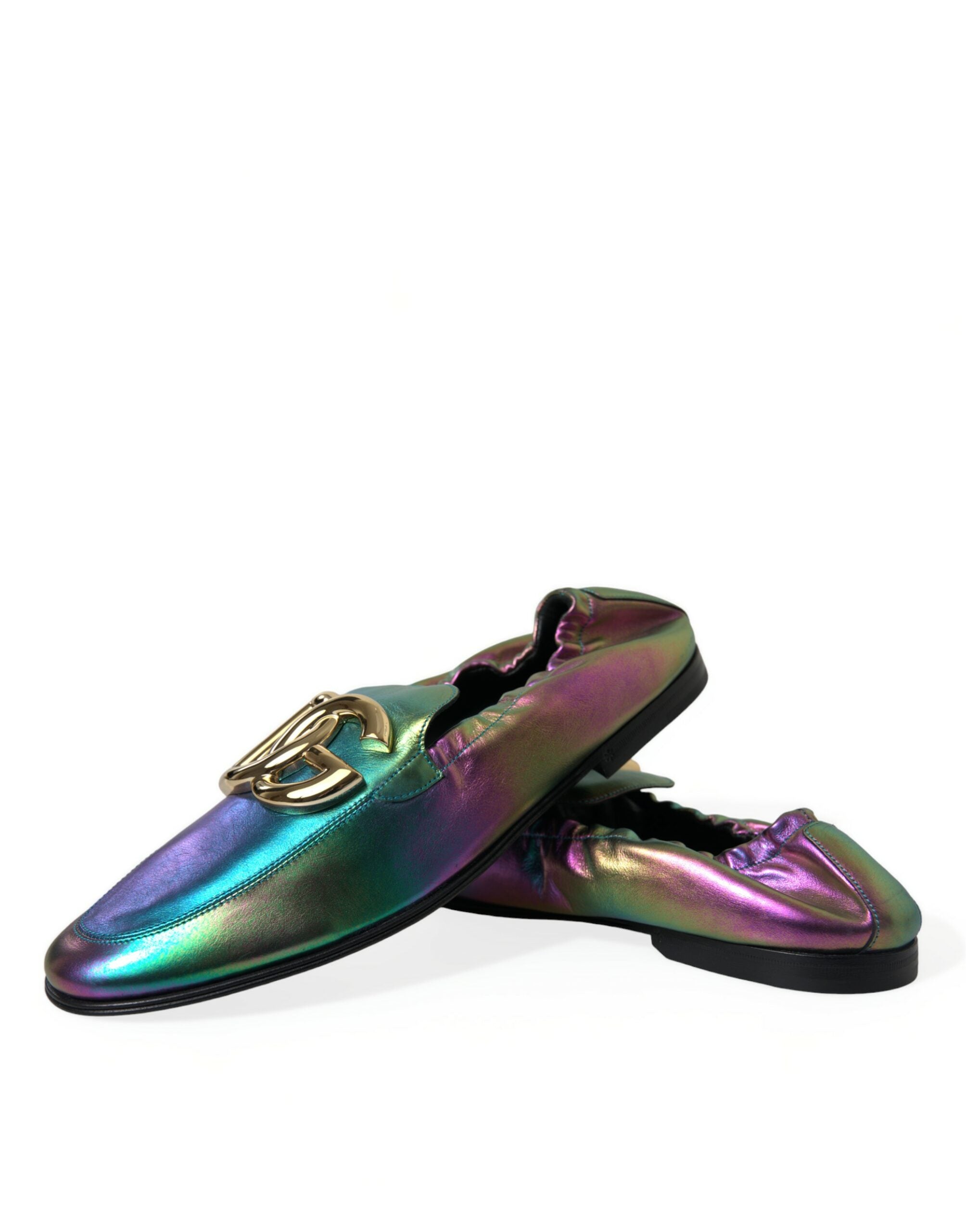 Dolce & Gabbana Multicolor Leather DG Logo Loafer Dress Shoes -   -  Dolce & Gabbana.