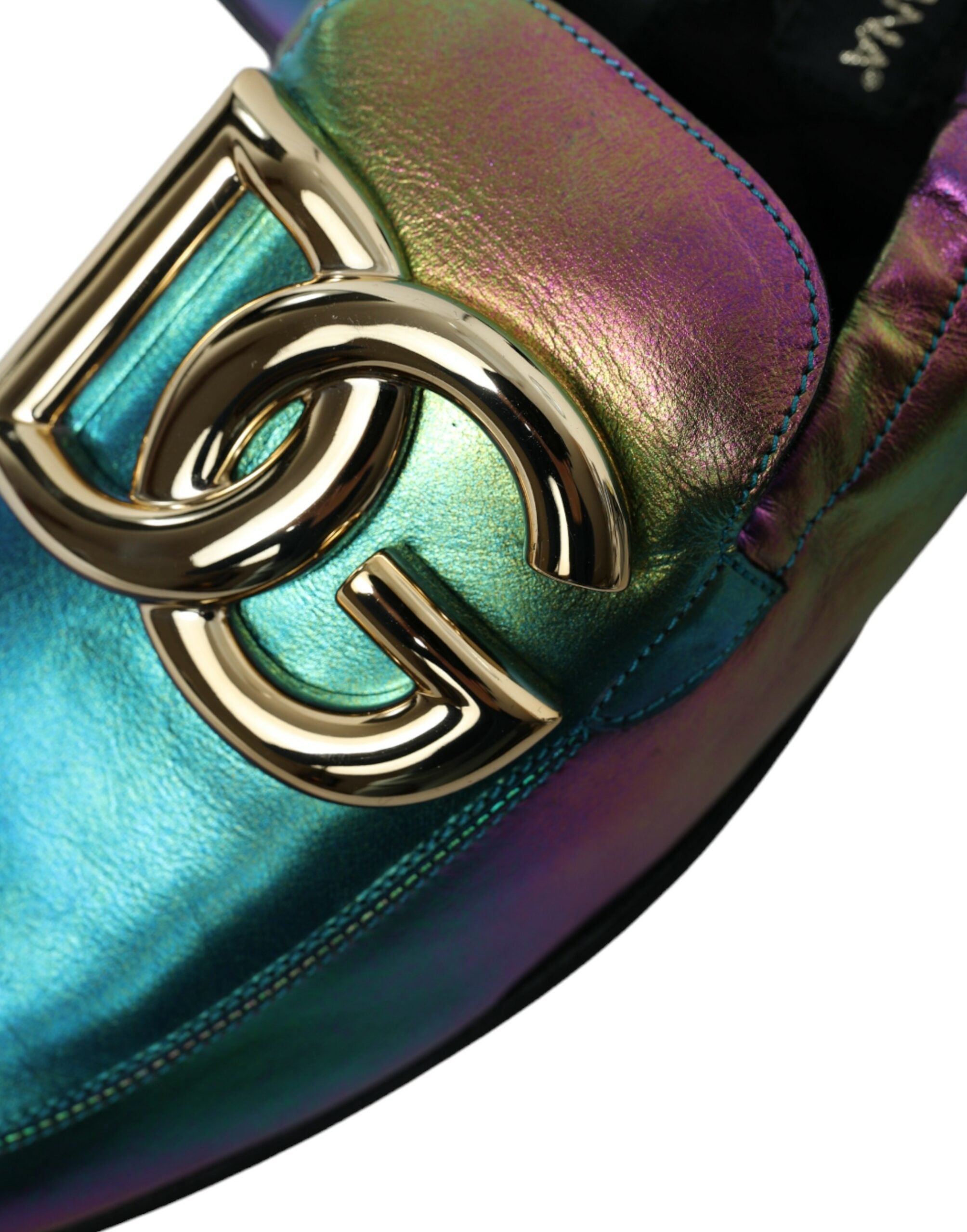 Dolce & Gabbana Multicolor Leather DG Logo Loafer Dress Shoes -   -  Dolce & Gabbana.
