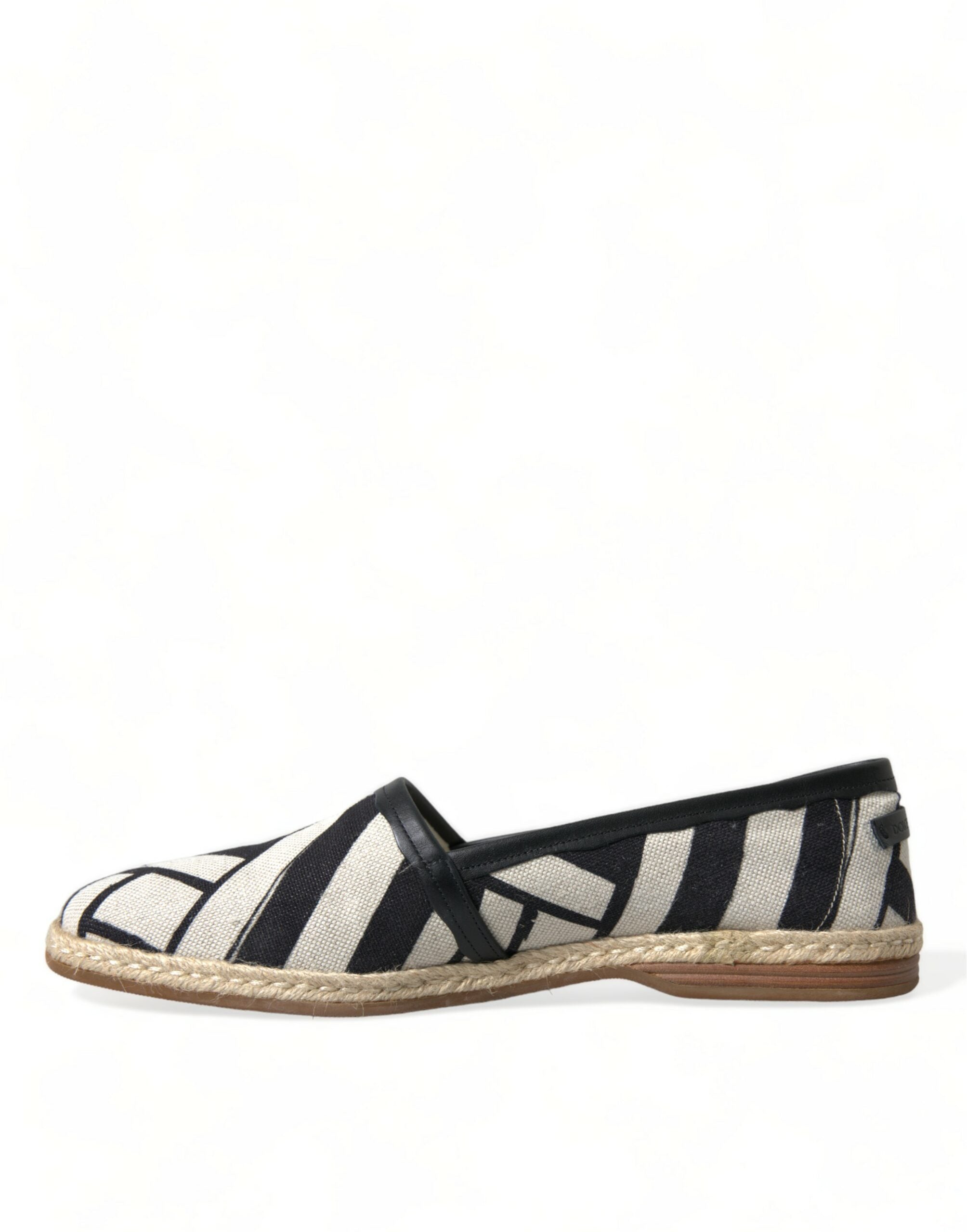 Dolce & Gabbana Beige Black Striped Canvas Espadrilles MONDELLO Shoes -   -  Dolce & Gabbana.