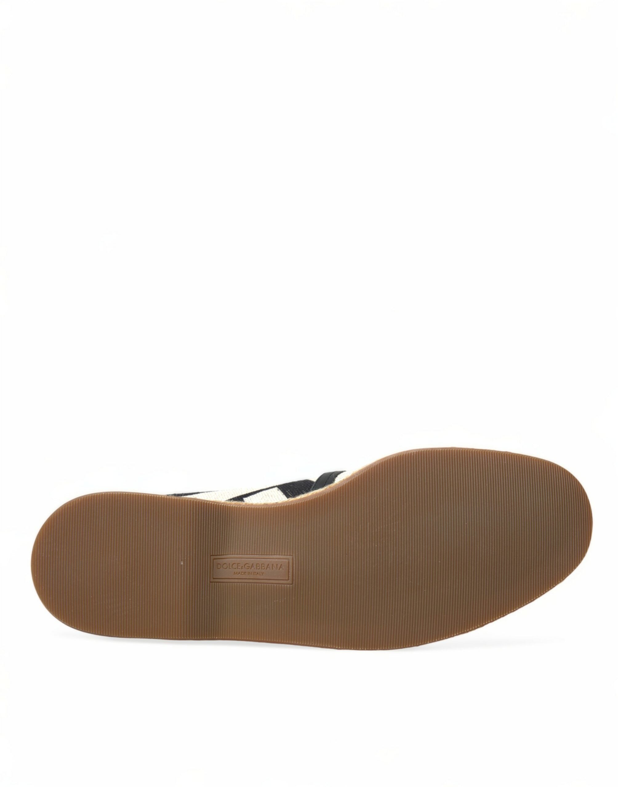 Dolce & Gabbana Beige Black Striped Canvas Espadrilles MONDELLO Shoes -   -  Dolce & Gabbana.