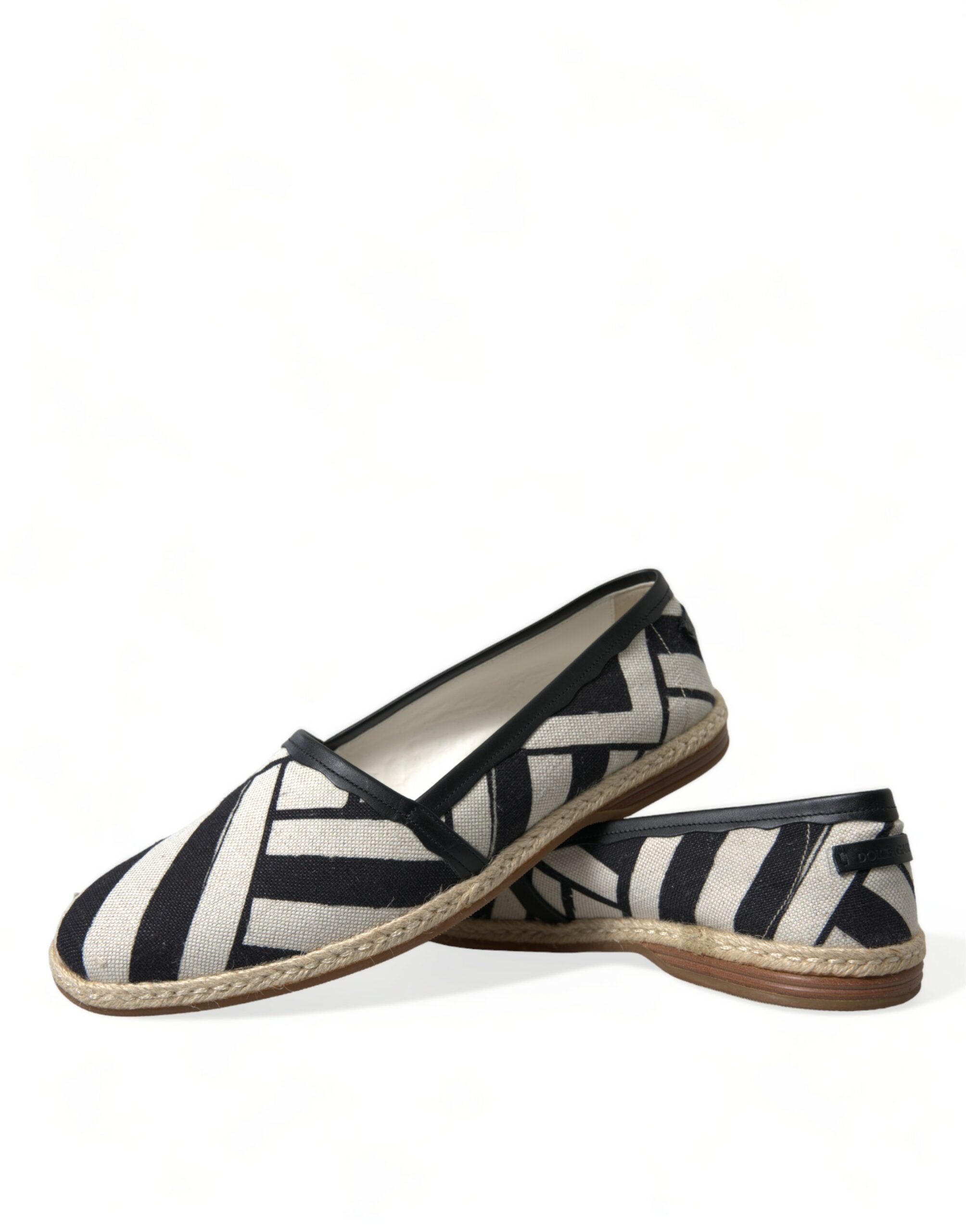 Dolce & Gabbana Beige Black Striped Canvas Espadrilles MONDELLO Shoes -   -  Dolce & Gabbana.