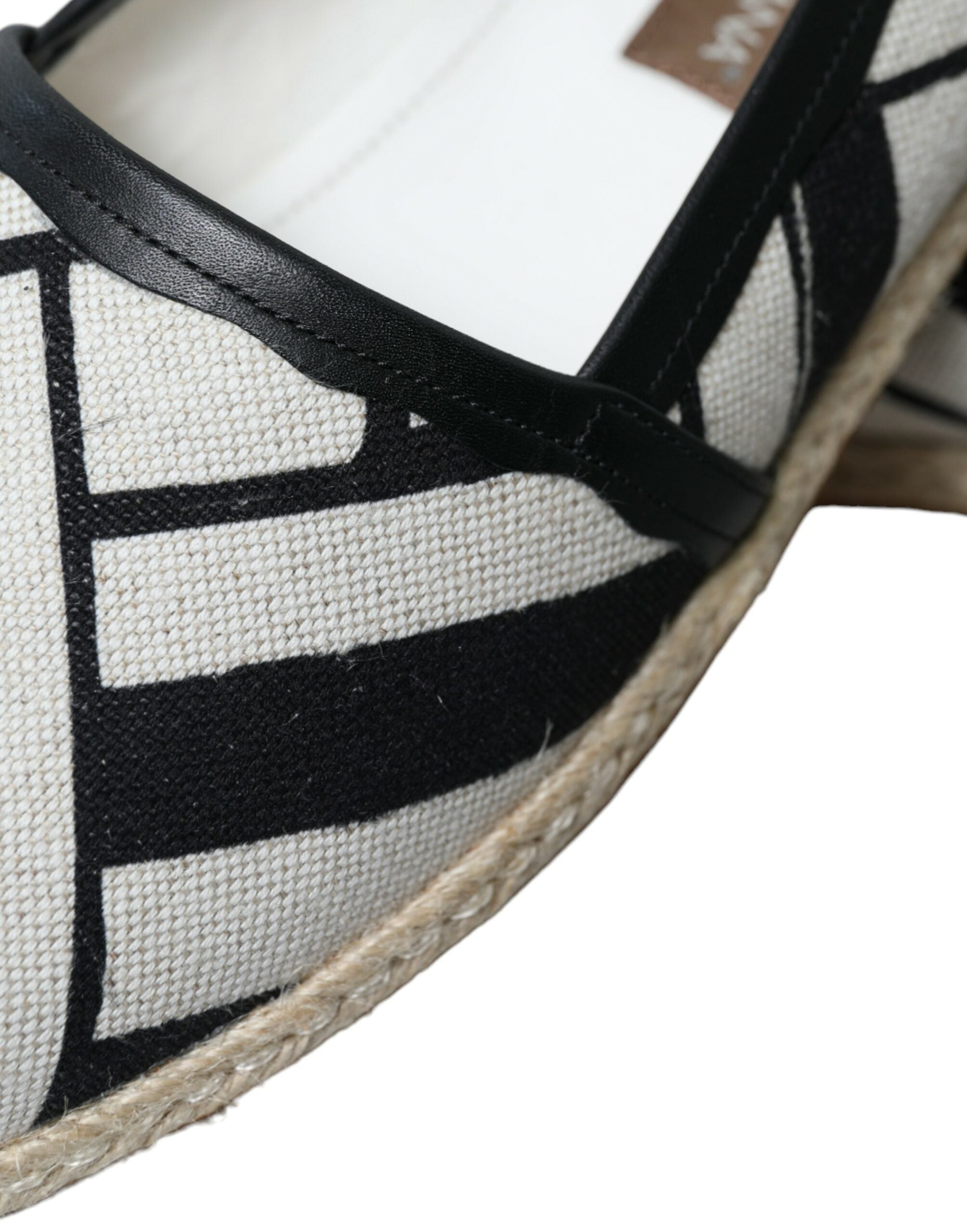 Dolce & Gabbana Beige Black Striped Canvas Espadrilles MONDELLO Shoes -   -  Dolce & Gabbana.