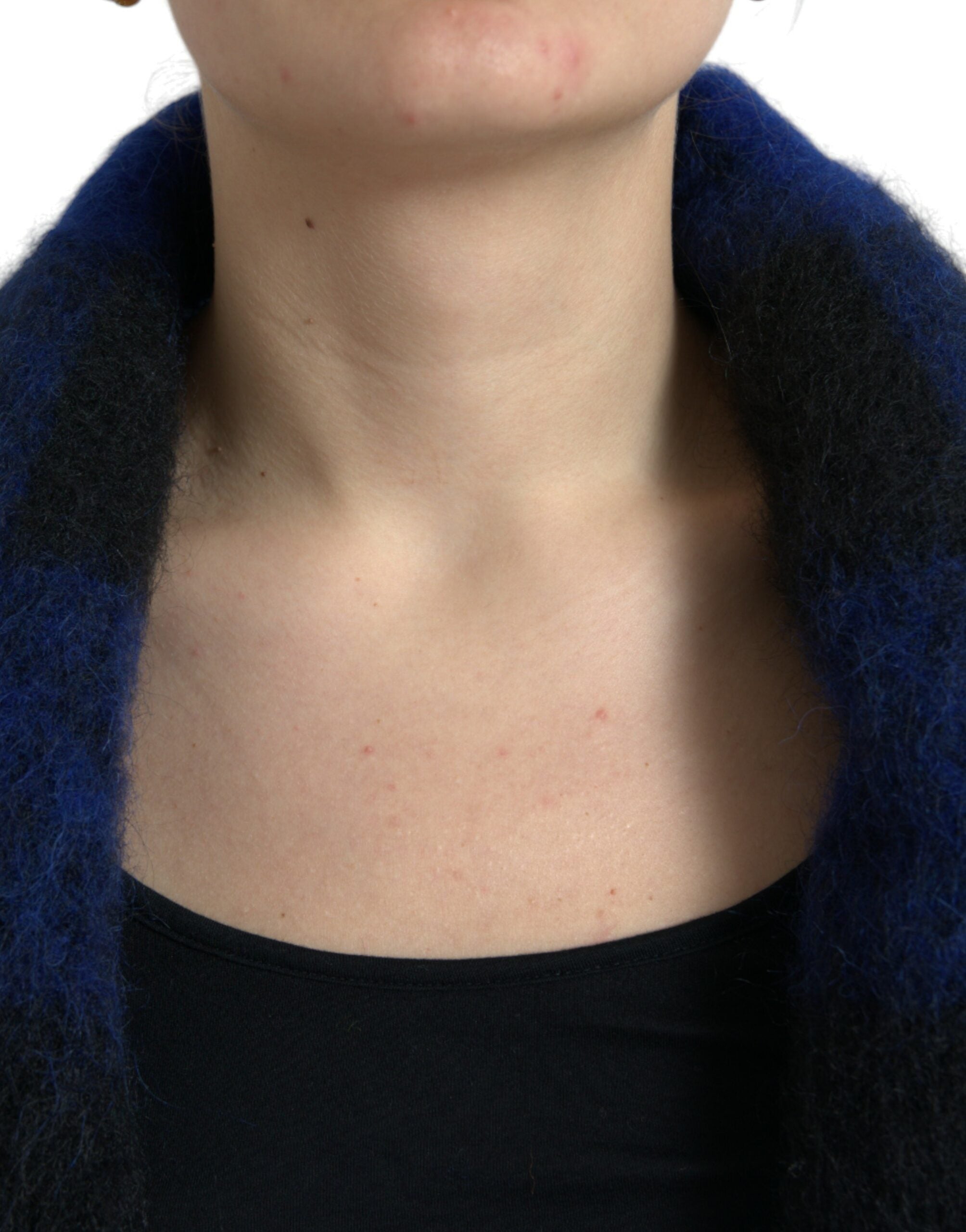 Dolce & Gabbana Black Blue Buffalo Check Poncho Coat Sweater -   -  Dolce & Gabbana.