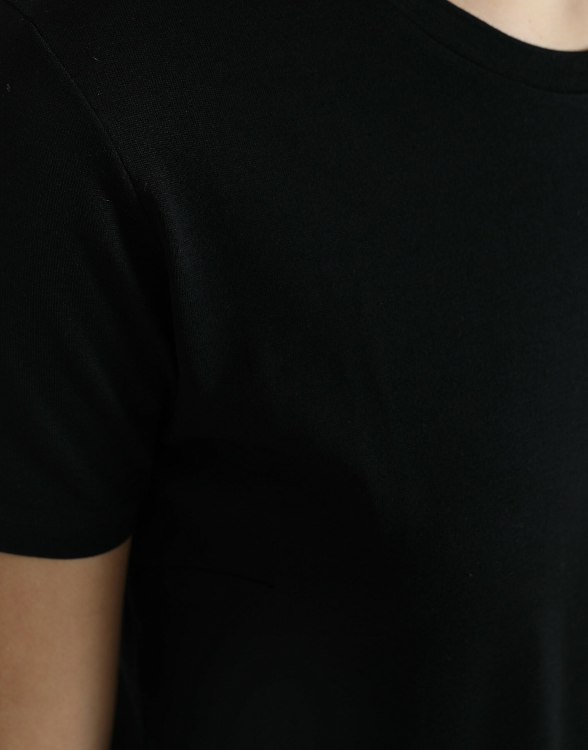 Dolce & Gabbana Black Wool Short Sleeves Crewneck Top T-shirt -   -  Dolce & Gabbana.