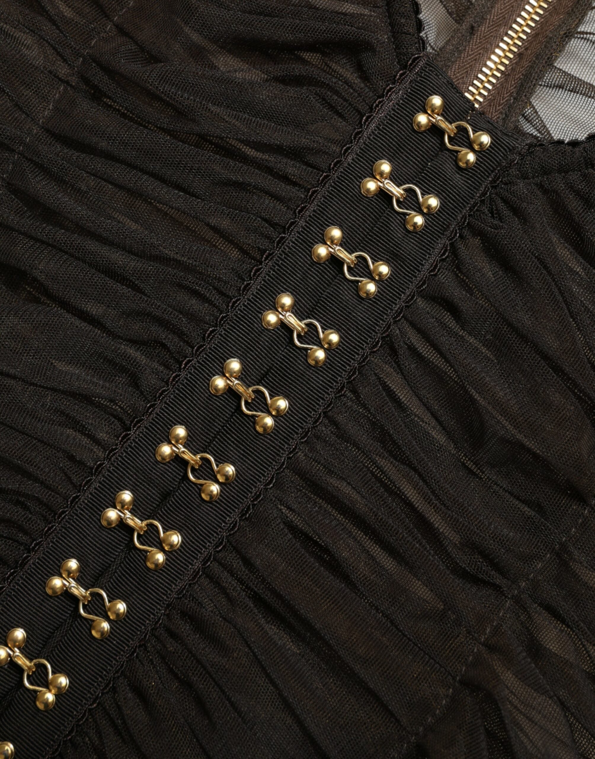 Dolce & Gabbana Brown Embellished Nylon Stretch Cropped Top -   -  Dolce & Gabbana.