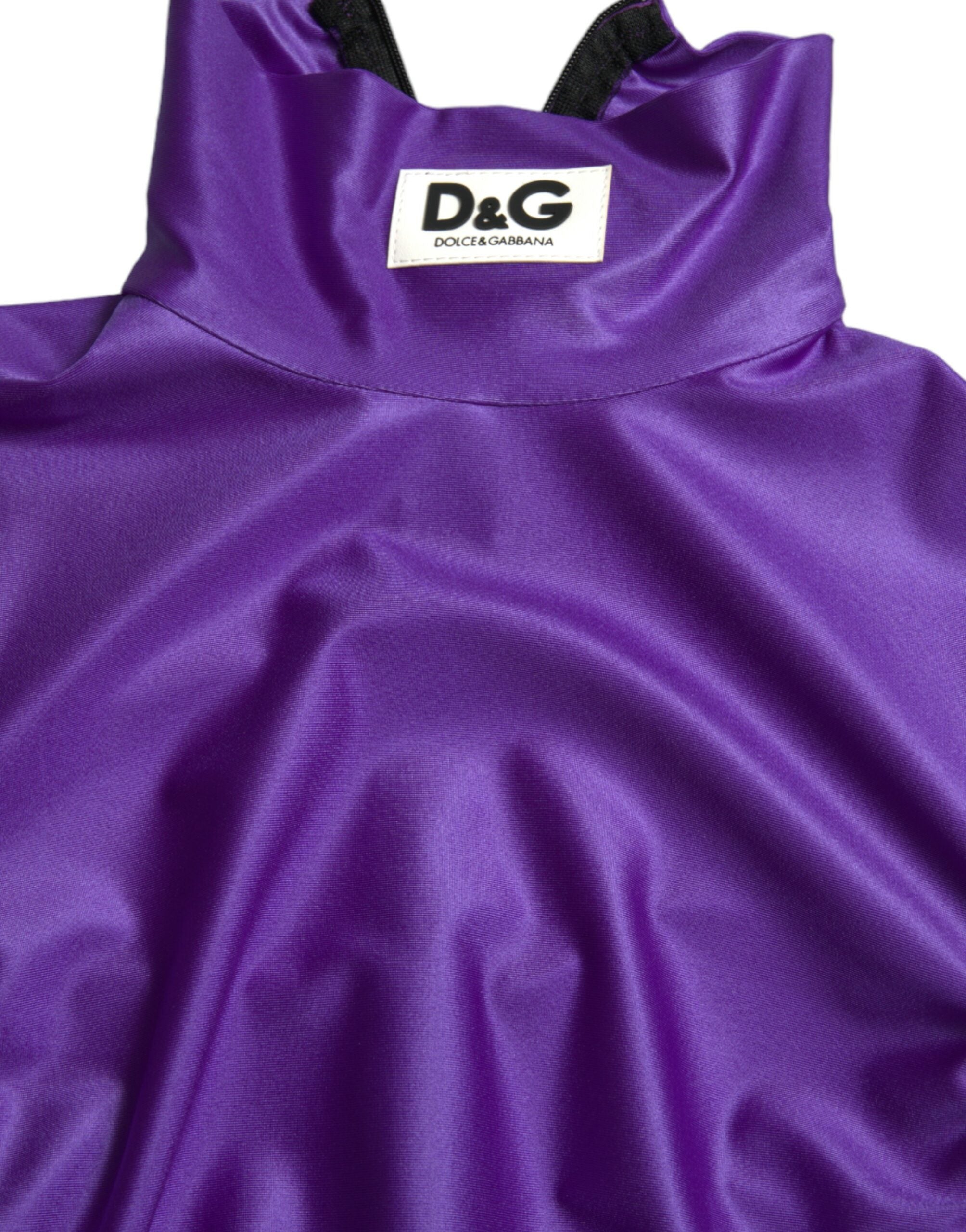 Dolce & Gabbana Purple Nylon Stretch Slim Long Sleeves Top -   -  Dolce & Gabbana.