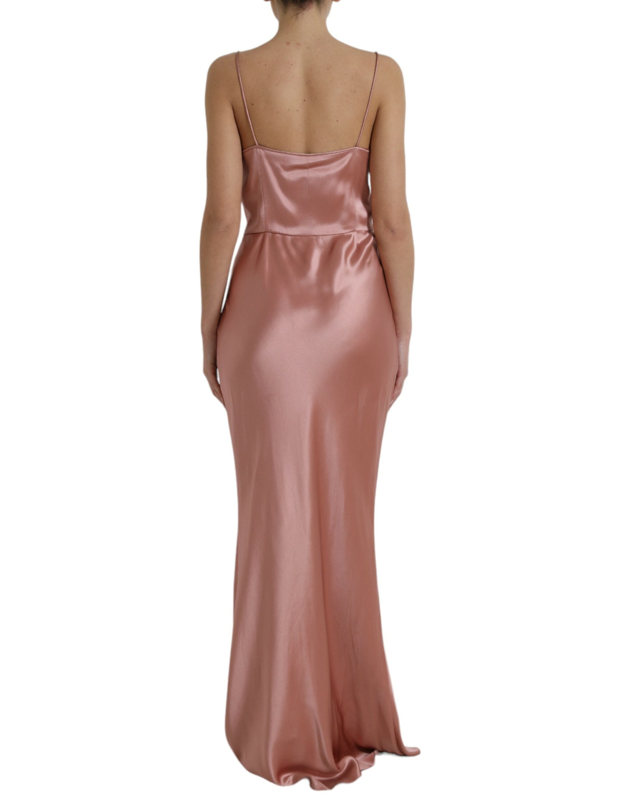 Dolce & Gabbana Pink Silk Spaghetti Straps Long Gown Dress -   -  Dolce & Gabbana.
